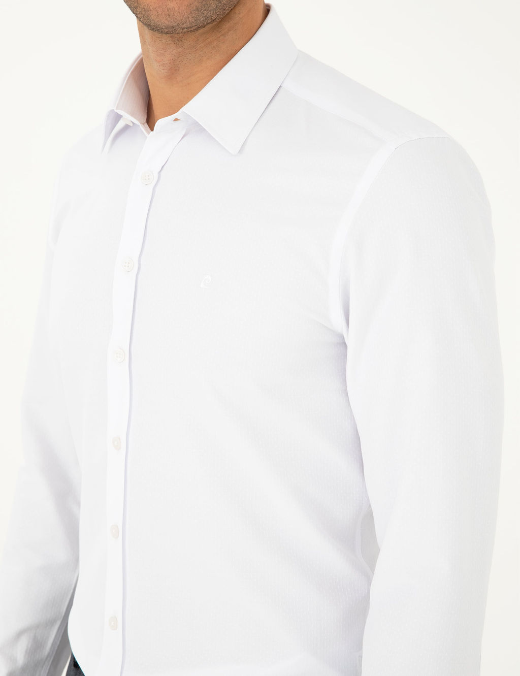 Beyaz Slim Fit Arm_rl_ Uzun Kollu G_mlek