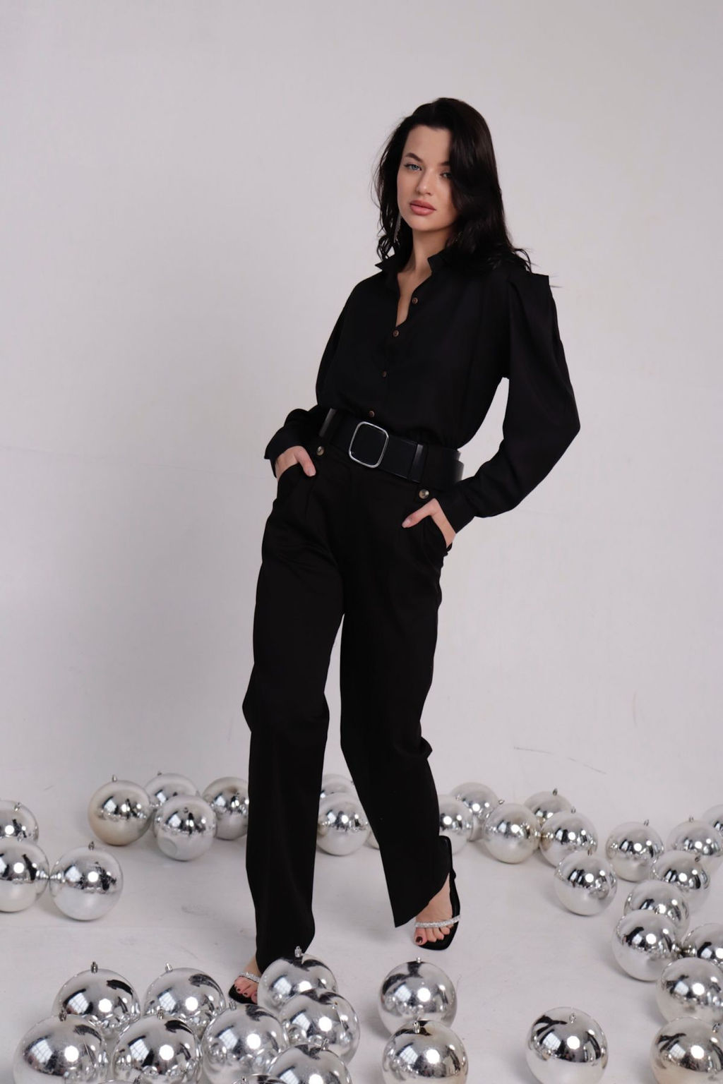 11253 Брюки чёрные (остаток: 42, 44, 46) - Martichelli фото 5