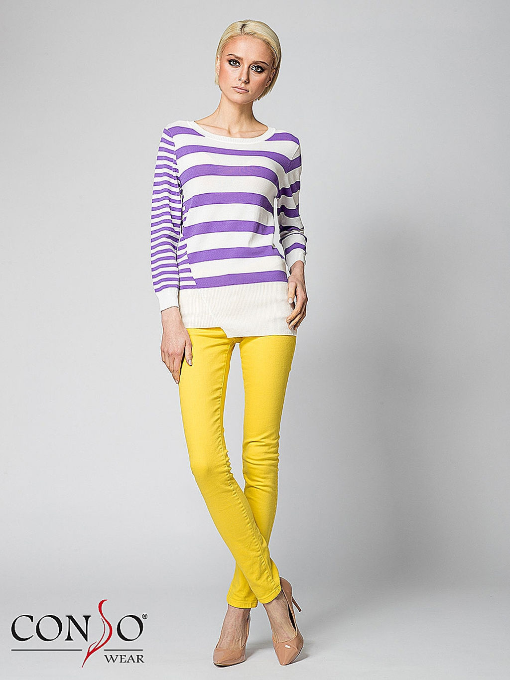 Conso/KWJS180719 - lilac/white Джемпер женский