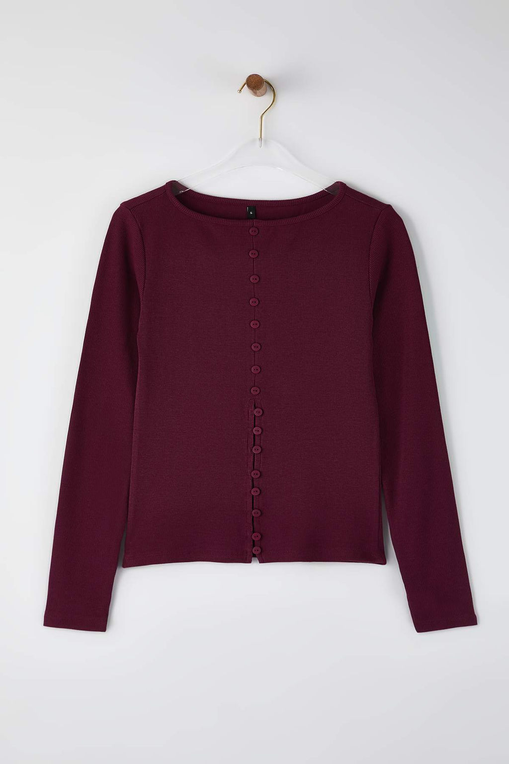 Murdum Dugme Detayl? Bisiklet Yaka Fitilli Esnek Regular Boy Orme Bluz TWOAW25BZ00030