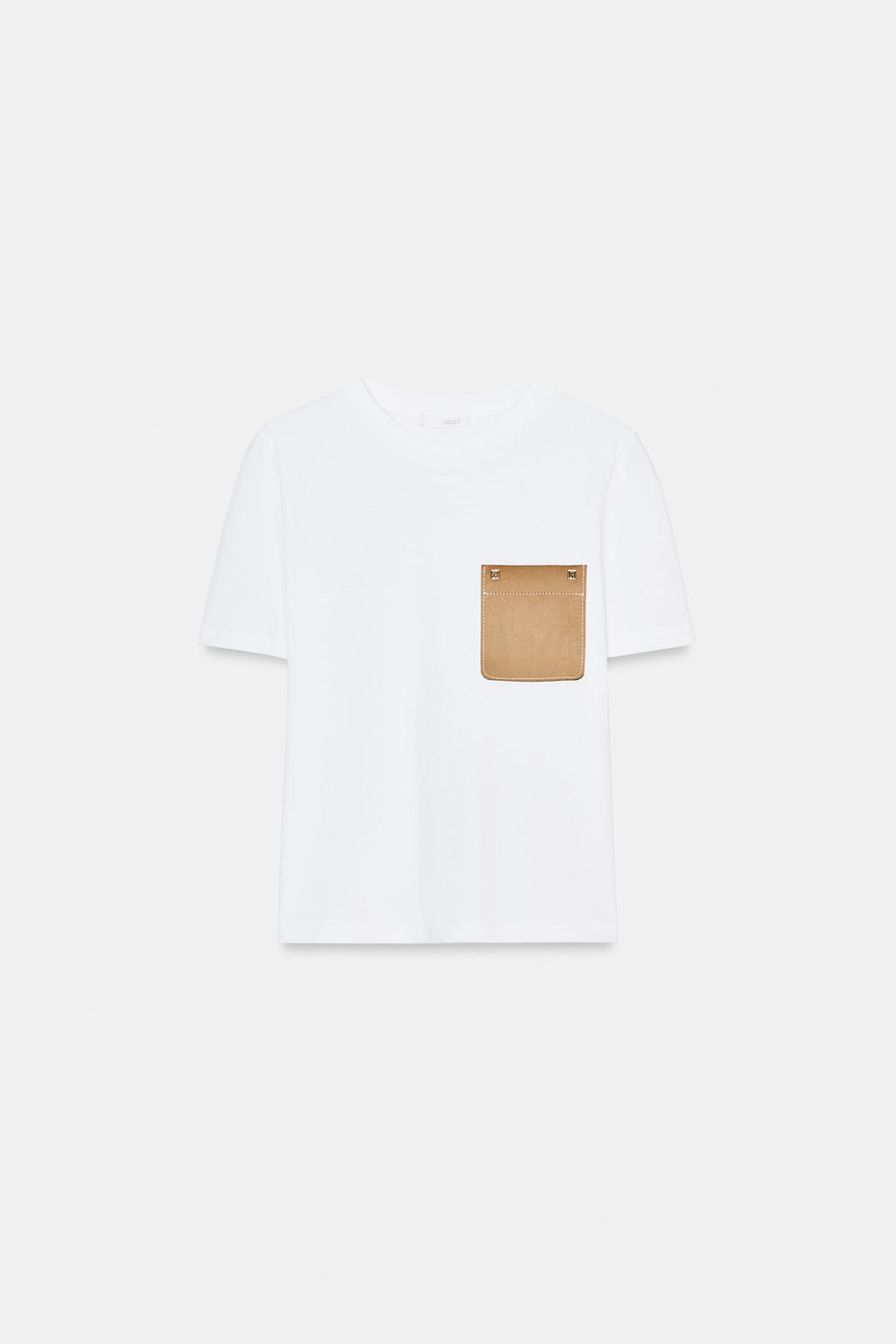 CAMISETA BOLSILLO CONTRASTE / Blanco - Zara фото 6