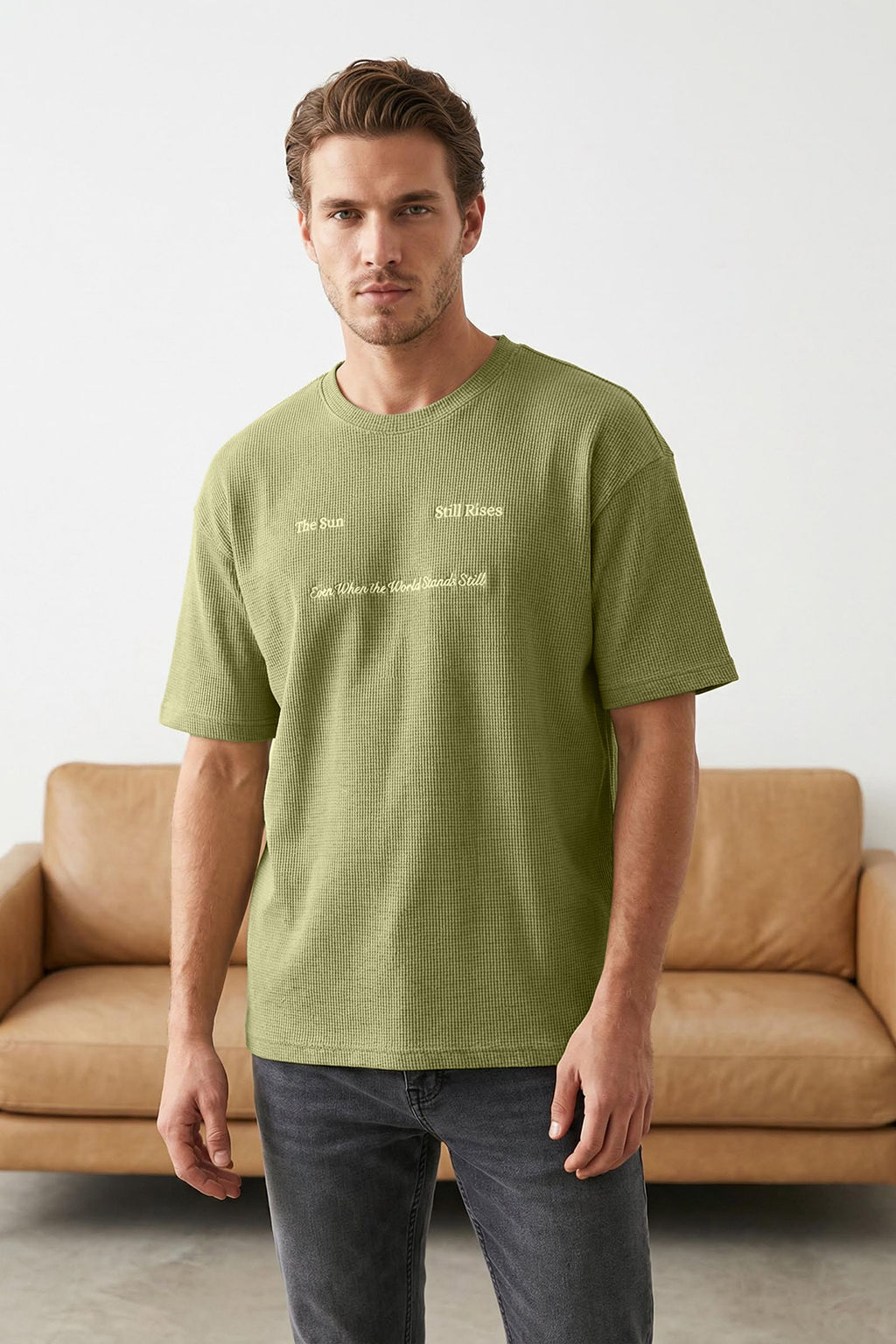TRENDYOL MAN Siyah Oversize/Genis Kesim Nak?sl? Dokulu T-Shirt TMNSS25TS00129 - Trendyolmilla фото 11