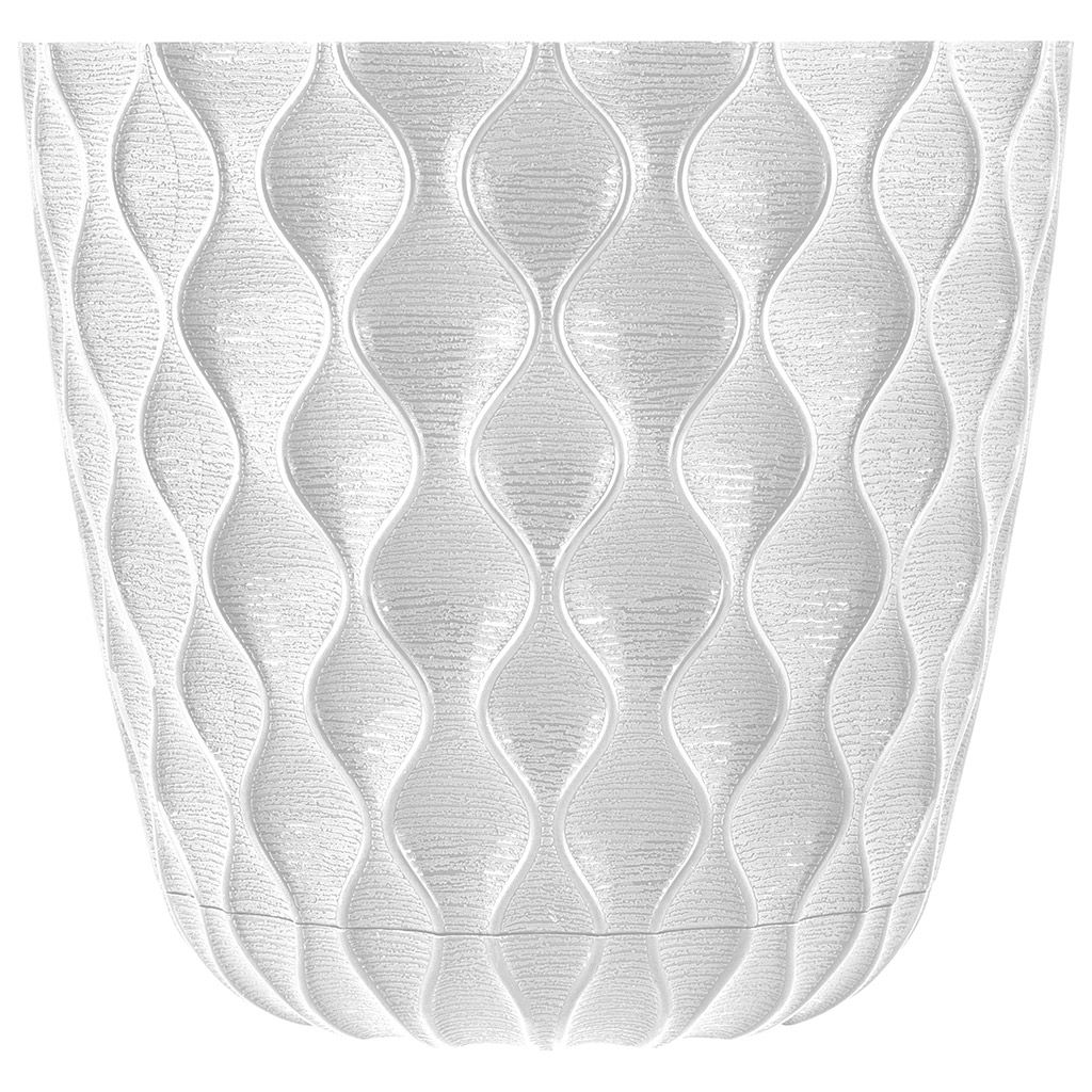 Ingreen Горшок для цветов пластмассовый Wave 1,4л, д14,5см, h13,2см, с дренажной сеткой и съемным поддоном, белоснежный жасмин (Россия) - Домашняя мода фото 2