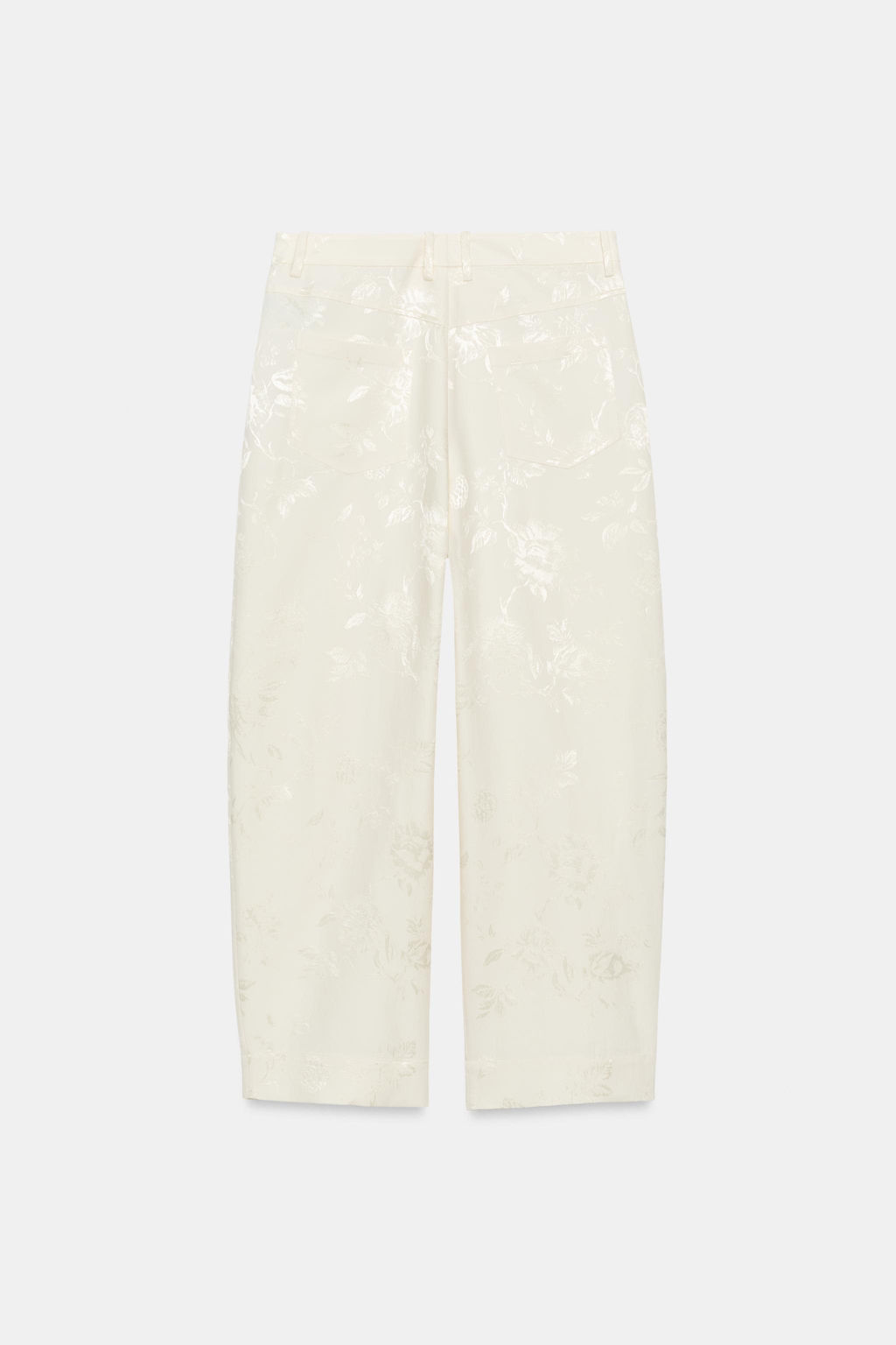 PANTAL?N BARREL JACQUARD ZW COLLECTION / Crudo / Beige - Zara фото 8