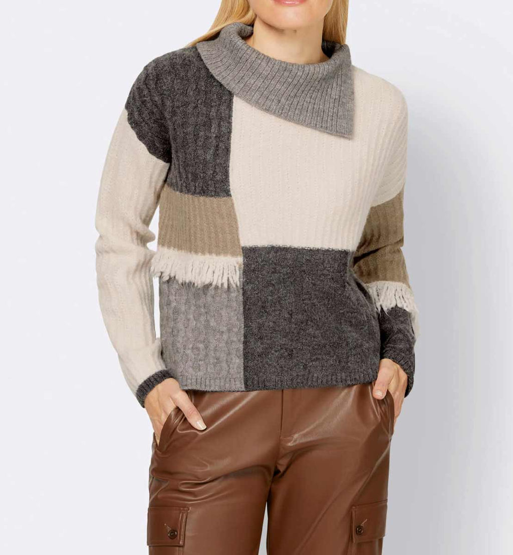 Пуловер, бежево-антрацитовый - Ashley brooke фото 3