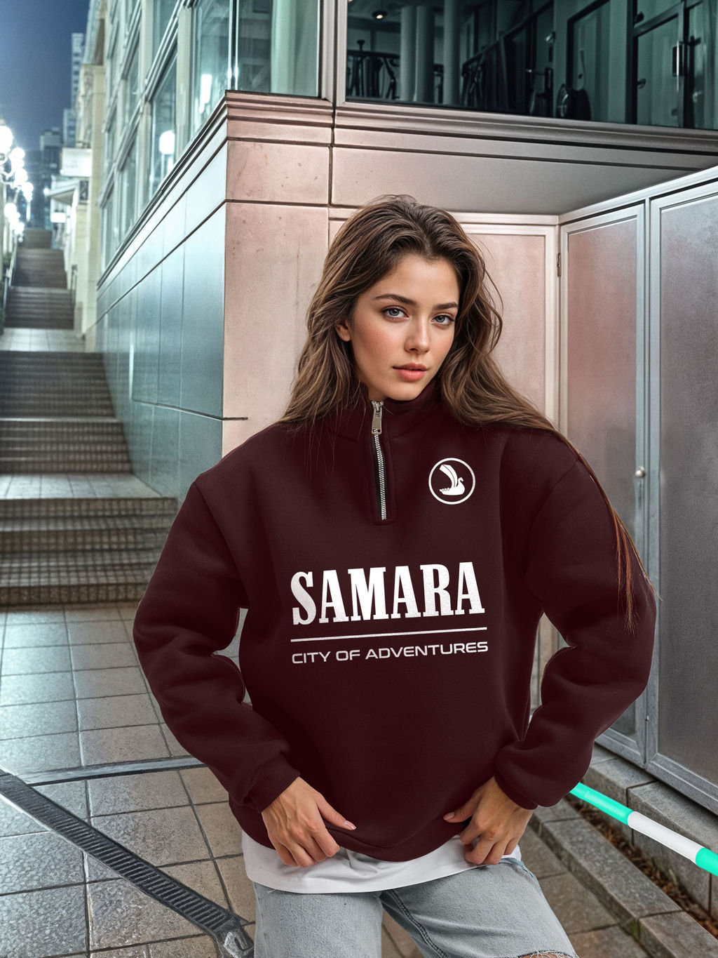 Толстовка женская с зип-воротником Samara - Yollochka фото 5