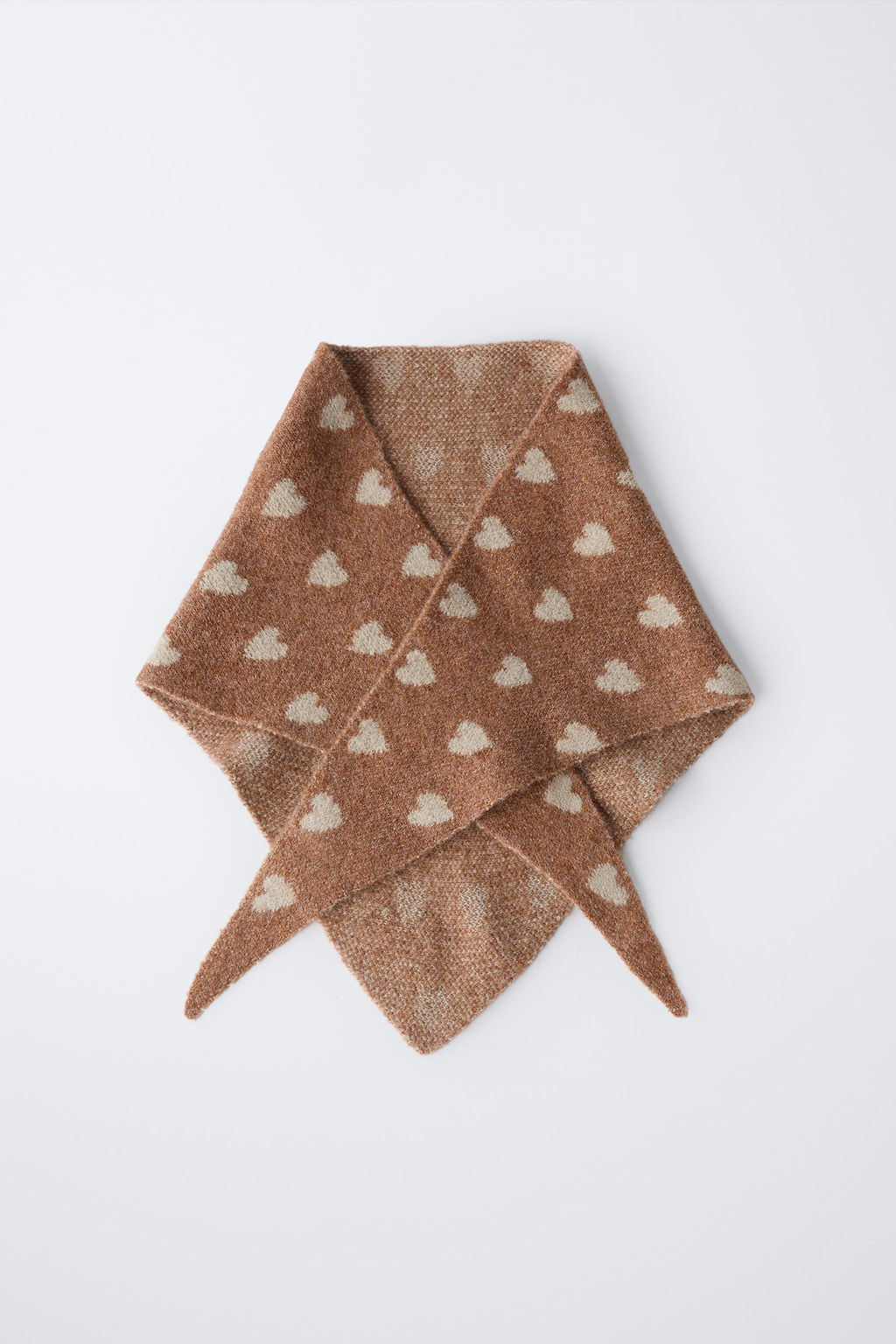 TRIANGULAR KNITTED HEART SCARF