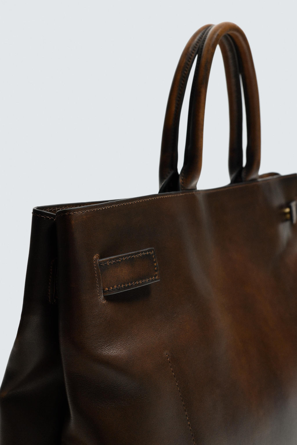 BOLSO DE MANO PIEL / Marr?n - Zara фото 14