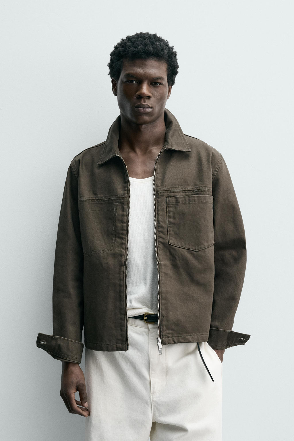 SOBRECAMISA REGULAR FIT CREMALLERA / Marr?n - Zara фото 2