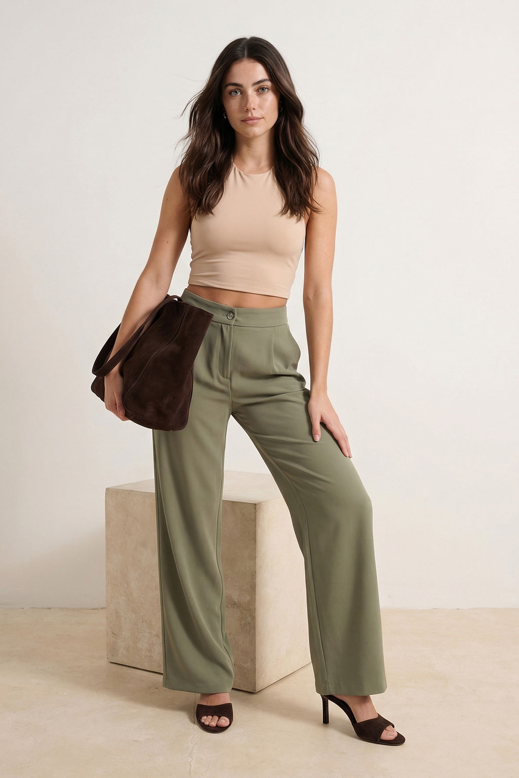 TRENDYOLMILLA Lacivert Wide Leg/Genis Paca Dokuma Kumas Pantolon TWOAW22PL0139  фото 67