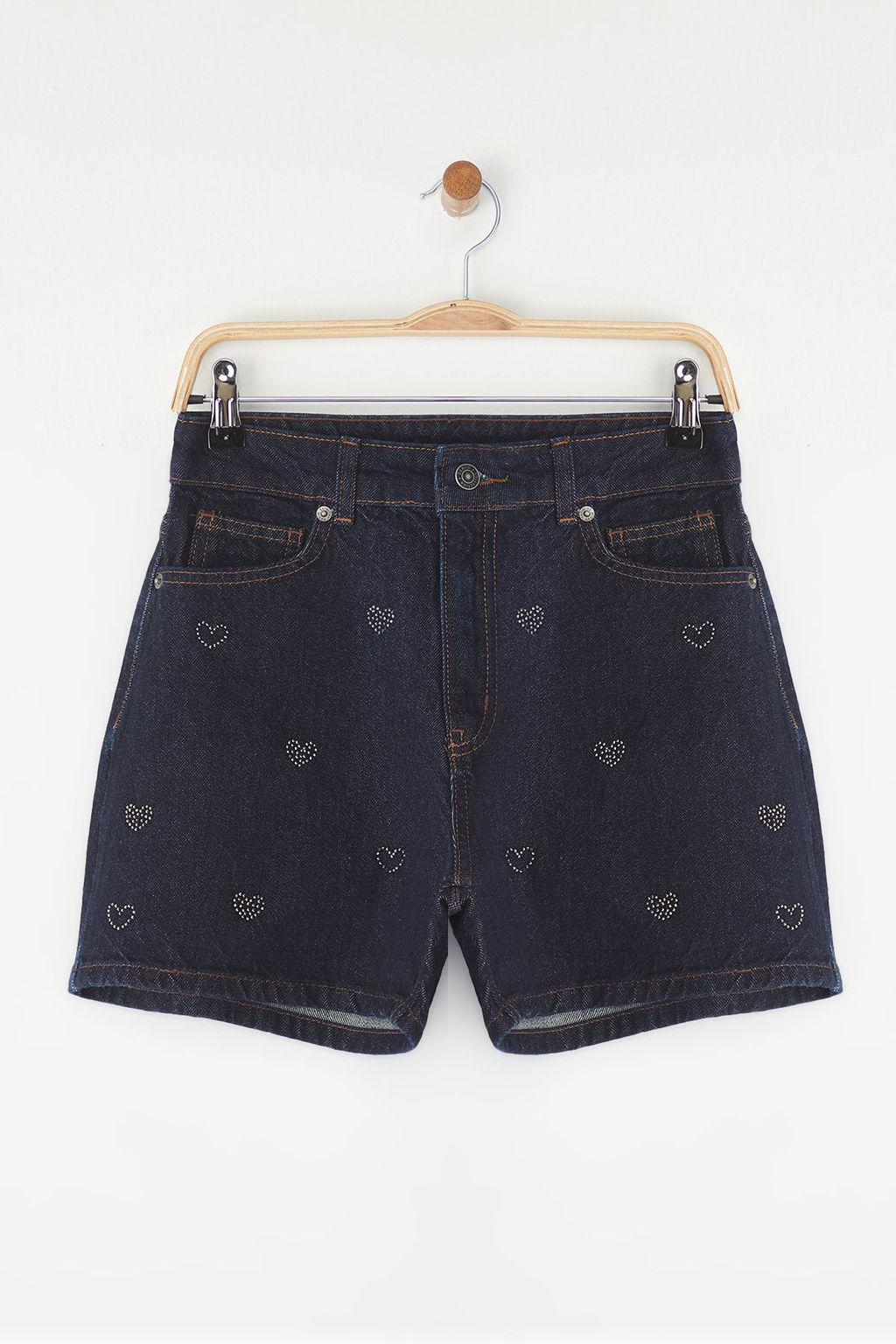 TRENDYOLMILLA Koyu Mavi Tasl? Denim Sort TWOSS25SR00102  фото 6