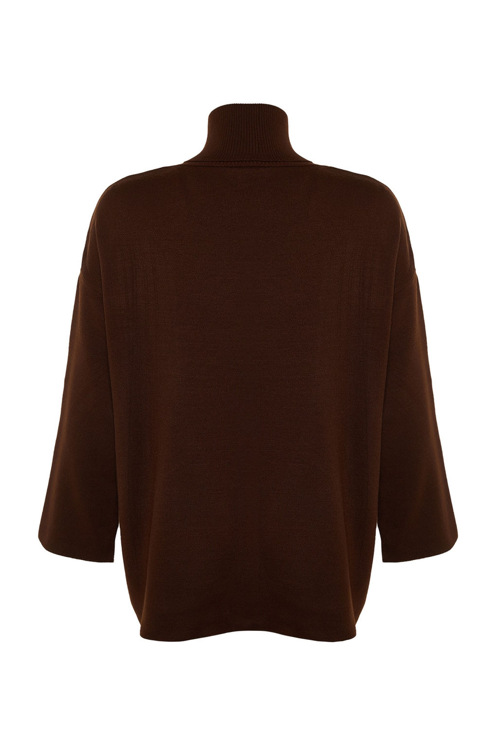 Kahverengi Genis Kal?p Basic Triko Kazak TWOAW23KZ00206