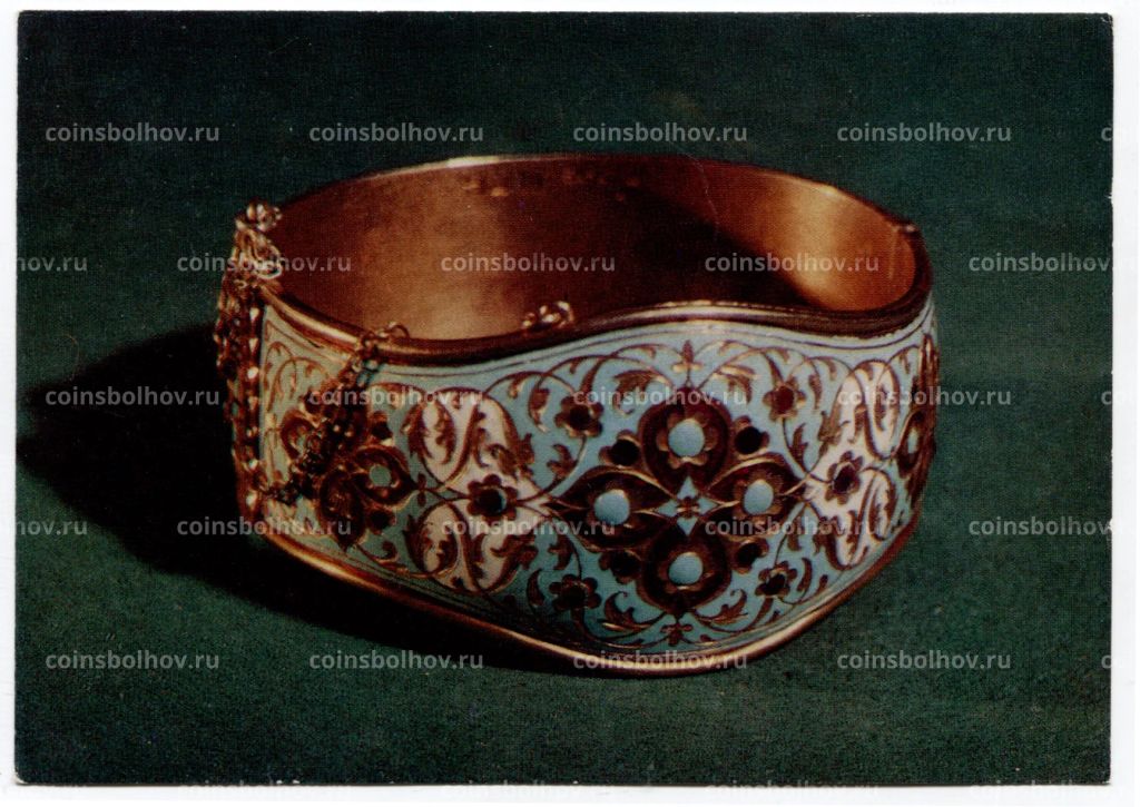 Открытка Браслет.Мастер Гаджи-Бахмут Магомедов. Серебро. Эмаль, позолота.60-е годы XX века