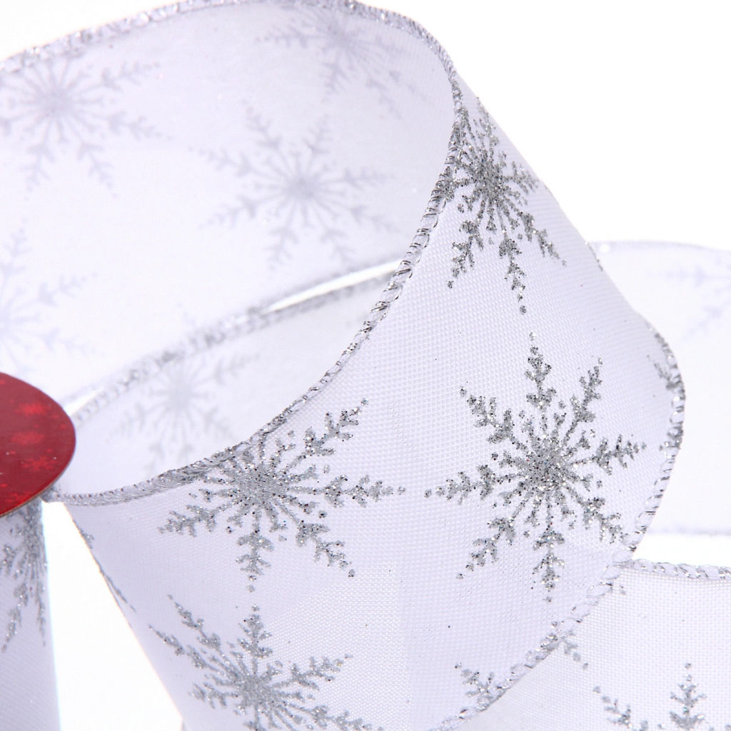 Лента для декорирования "Снежинка" 6,3 см, 2,7 м, Серебро