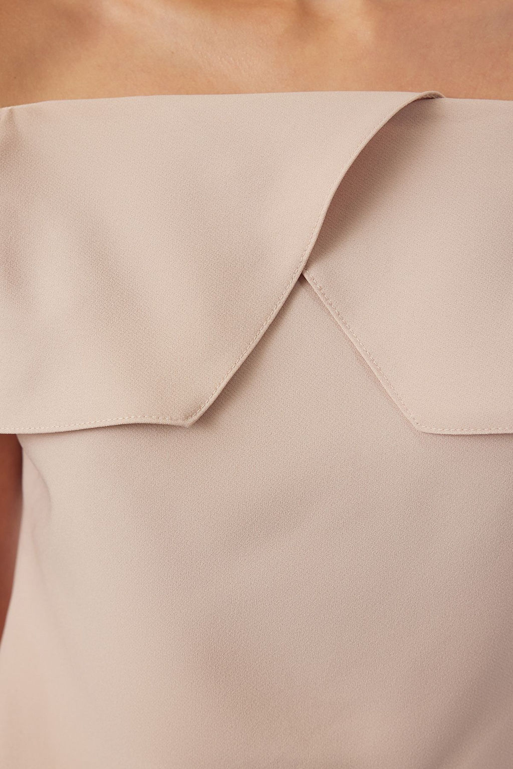 Bej Omzu Ac?k Fitted Dokuma Bluz TWOSS24BZ00672 - Trendyolmilla фото 4