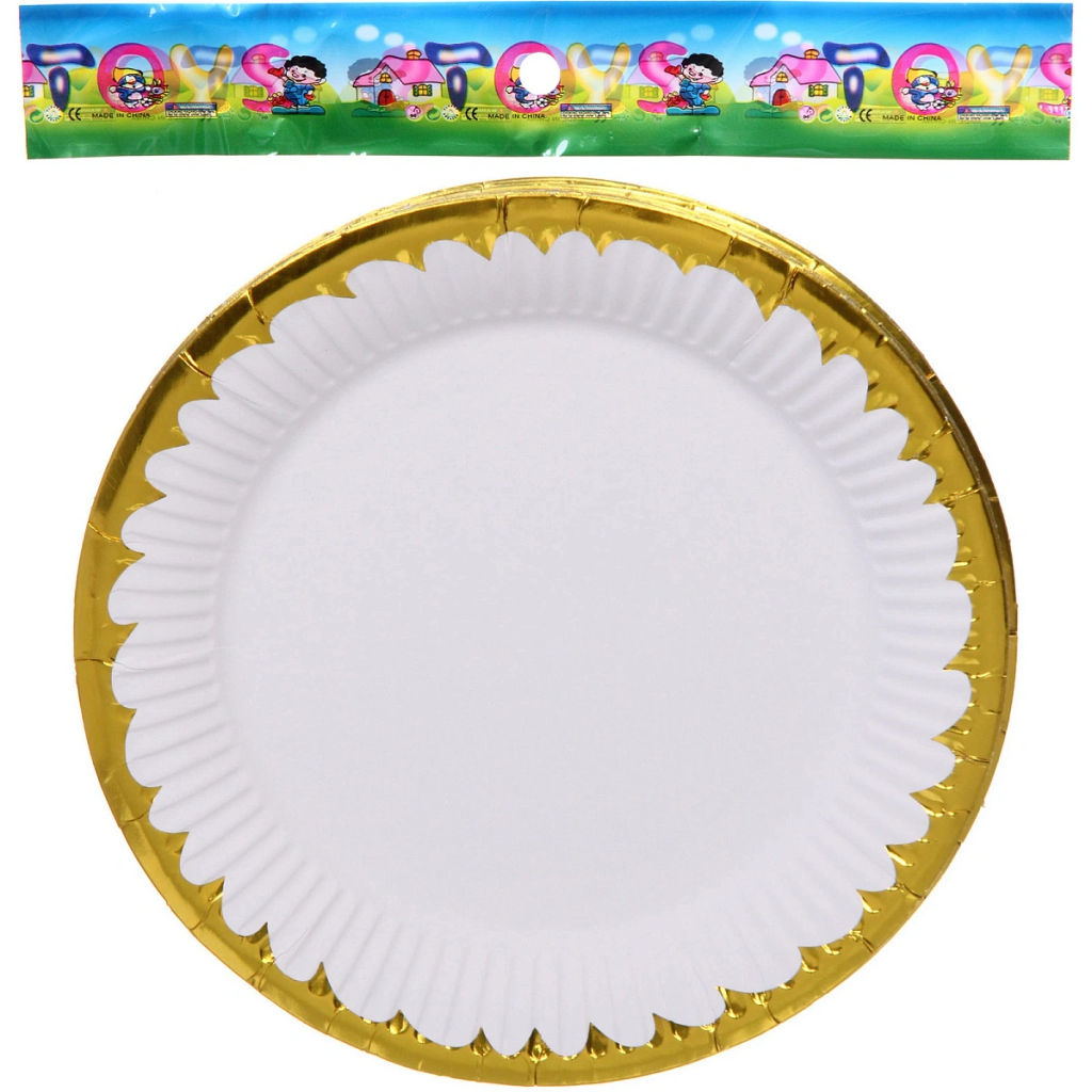 Тарелка бумажная 18 см в наборе 10 шт "Праздничный день", белый