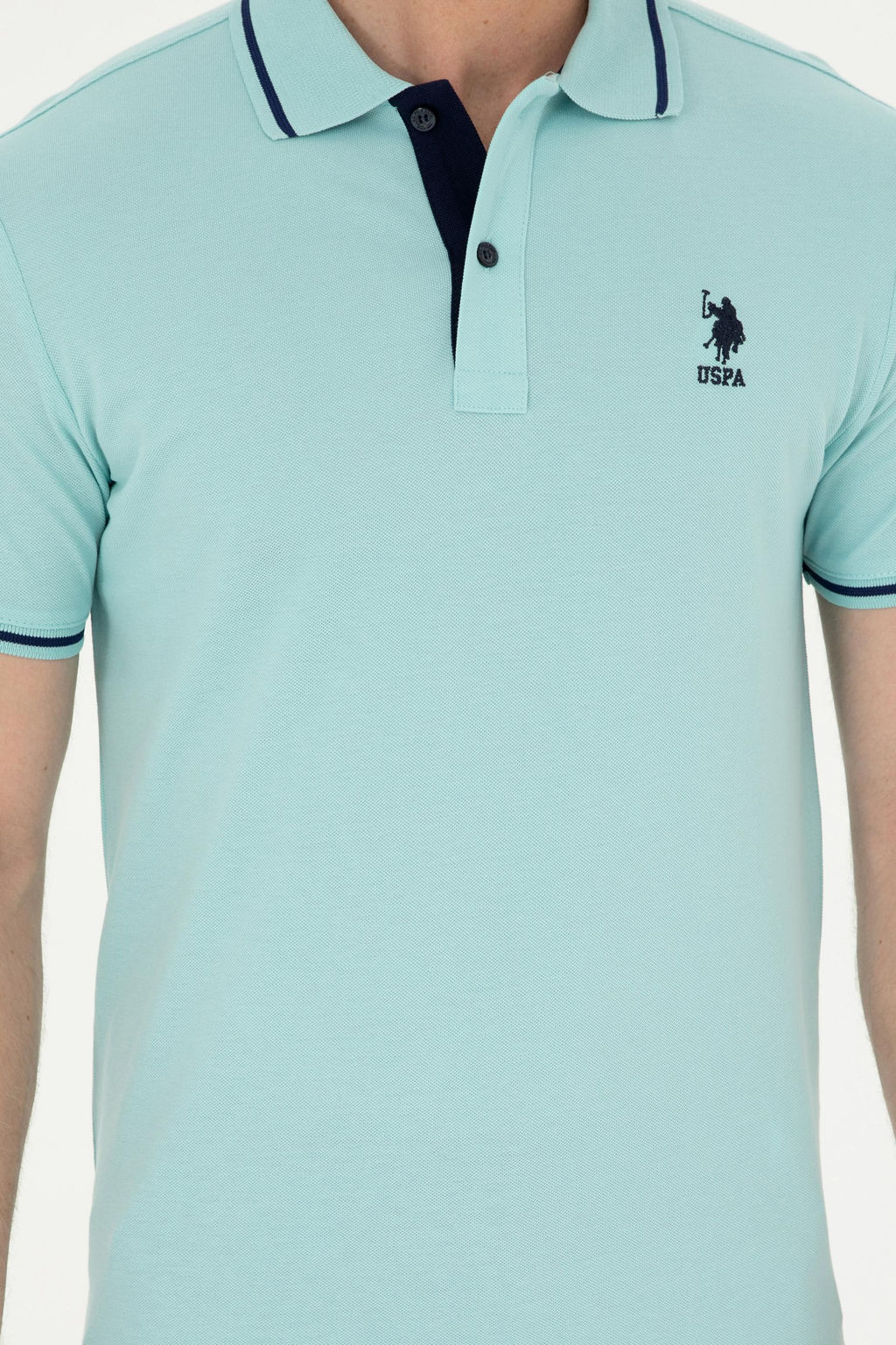Футболка мужская U.S. Polo Assn цвета морской волны хлопок  фото 13