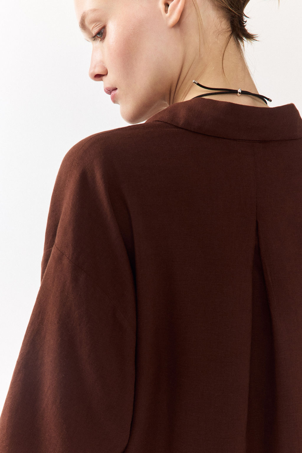 Camisa oversize en mezcla de lino - H&m фото 7