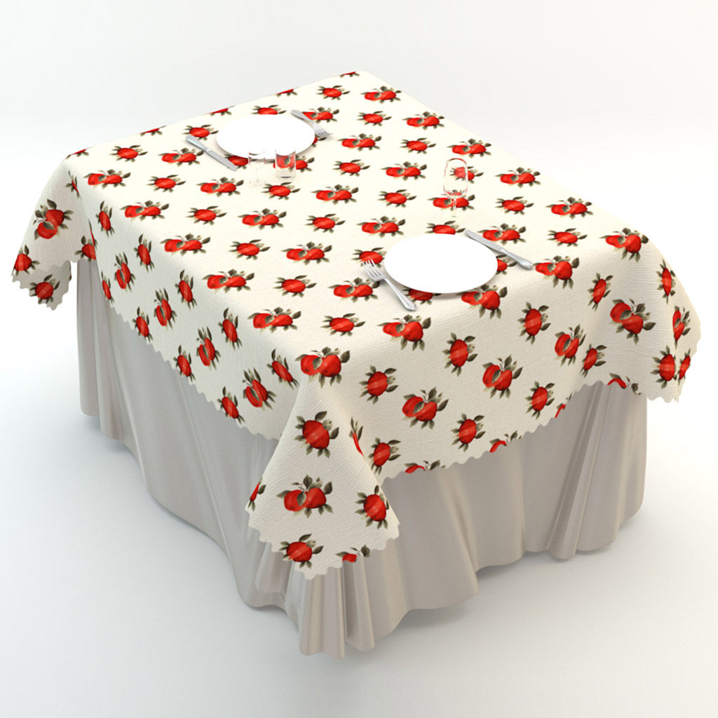 Скатерть 150х240см полиэстер Красные яблоки (Китай) - Домашняя мода фото 4