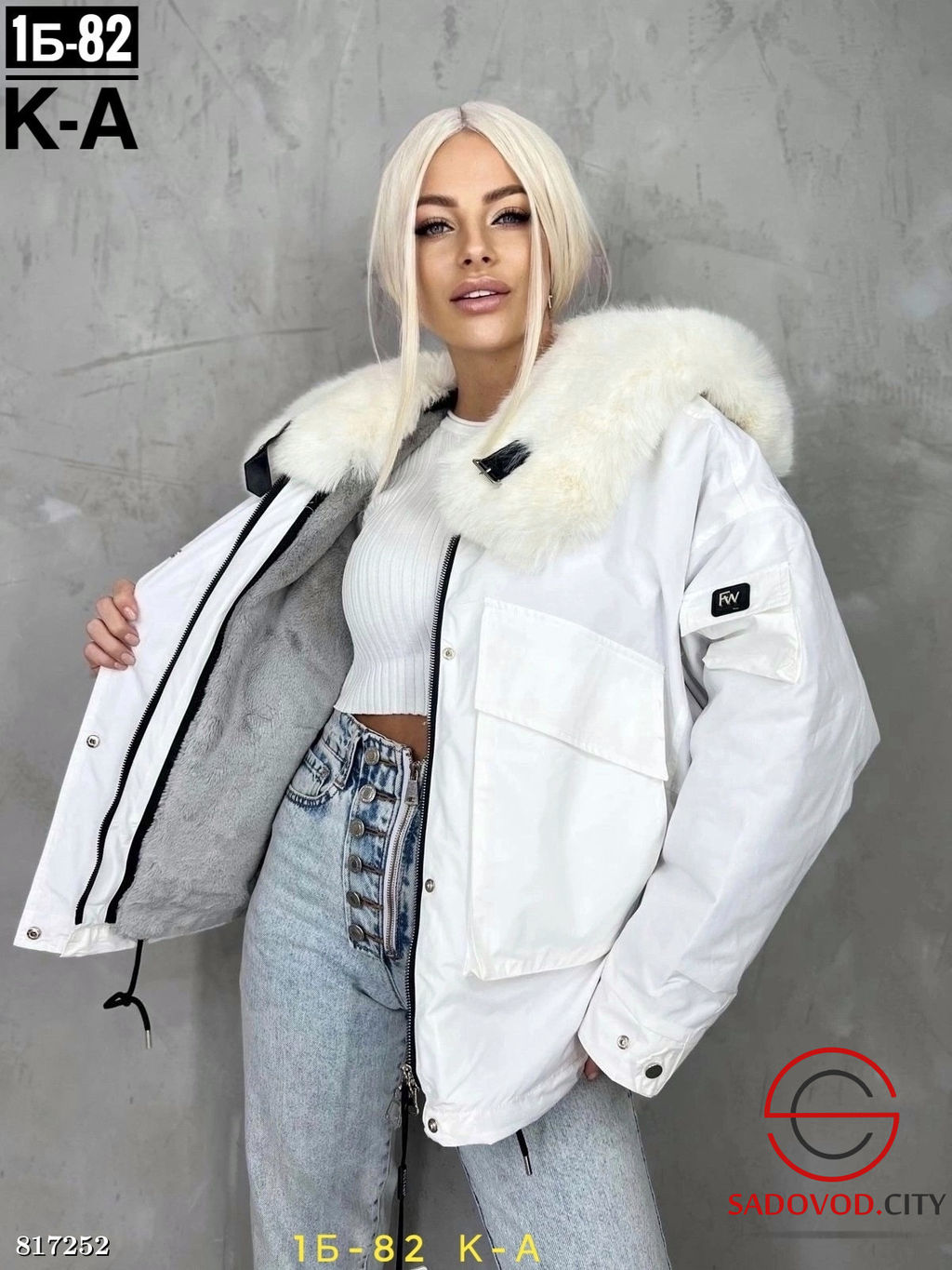 Куртка женская парка с меховым воротником