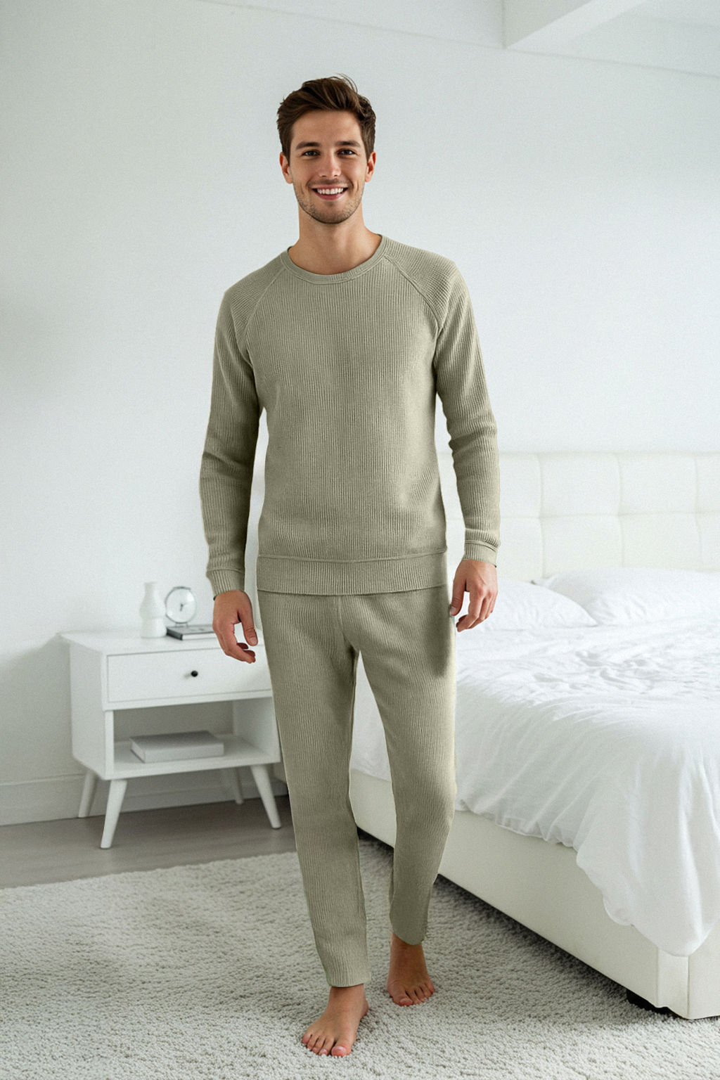 TRENDYOL MAN Lacivert Regular Fit Waffle Orme Pijama Tak?m? TMNAW23PT00015 - Trendyolmilla фото 30