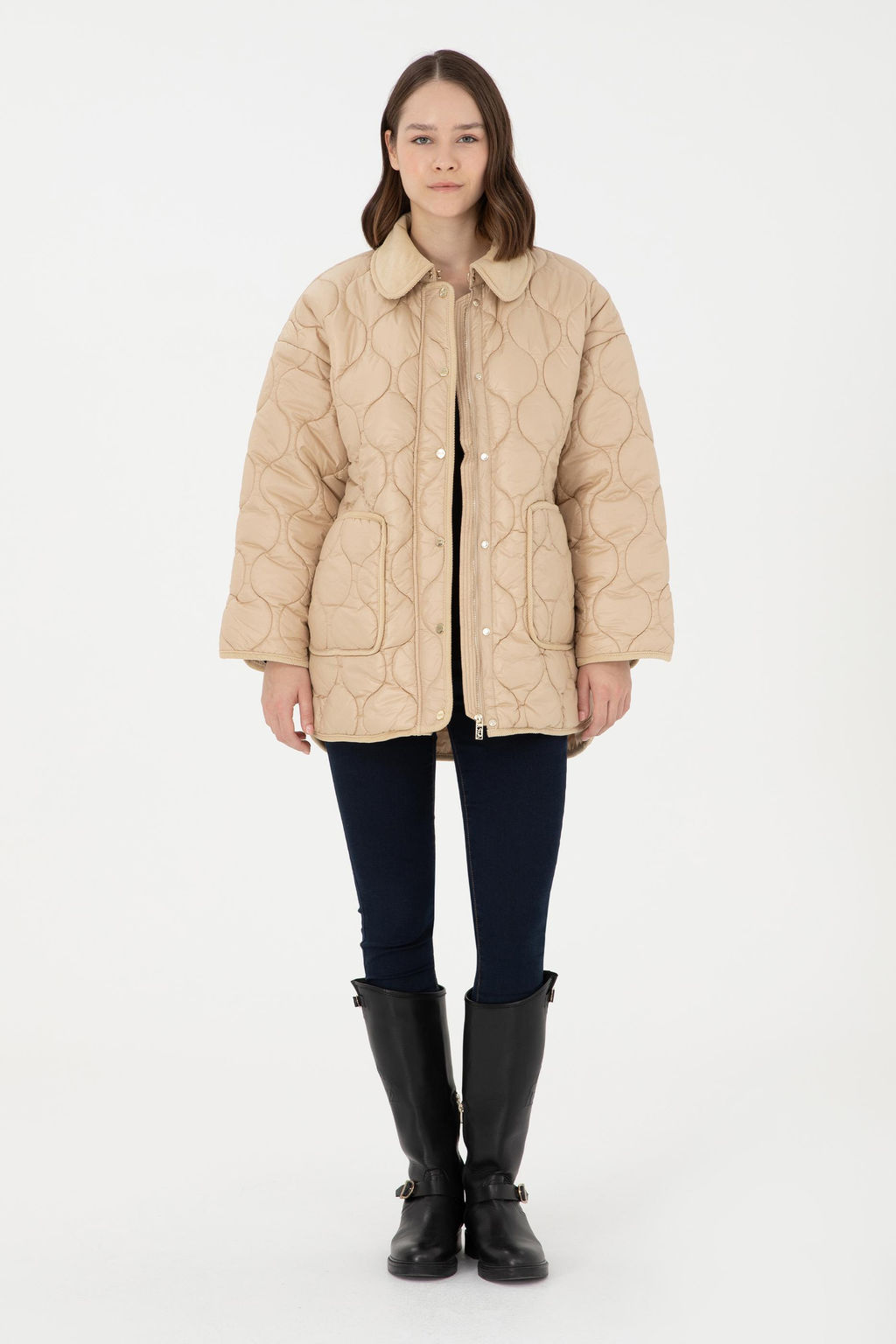 Женское песочное пальто - U.s. polo assn фото 4