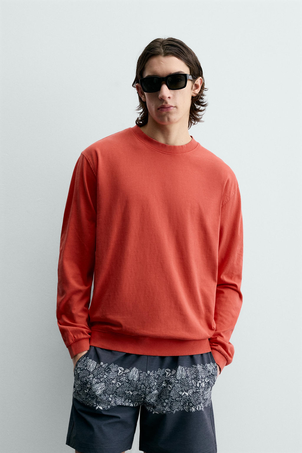 SUDADERA CREWNECK LAVADO / Rojo / Naranja - Zara фото 2