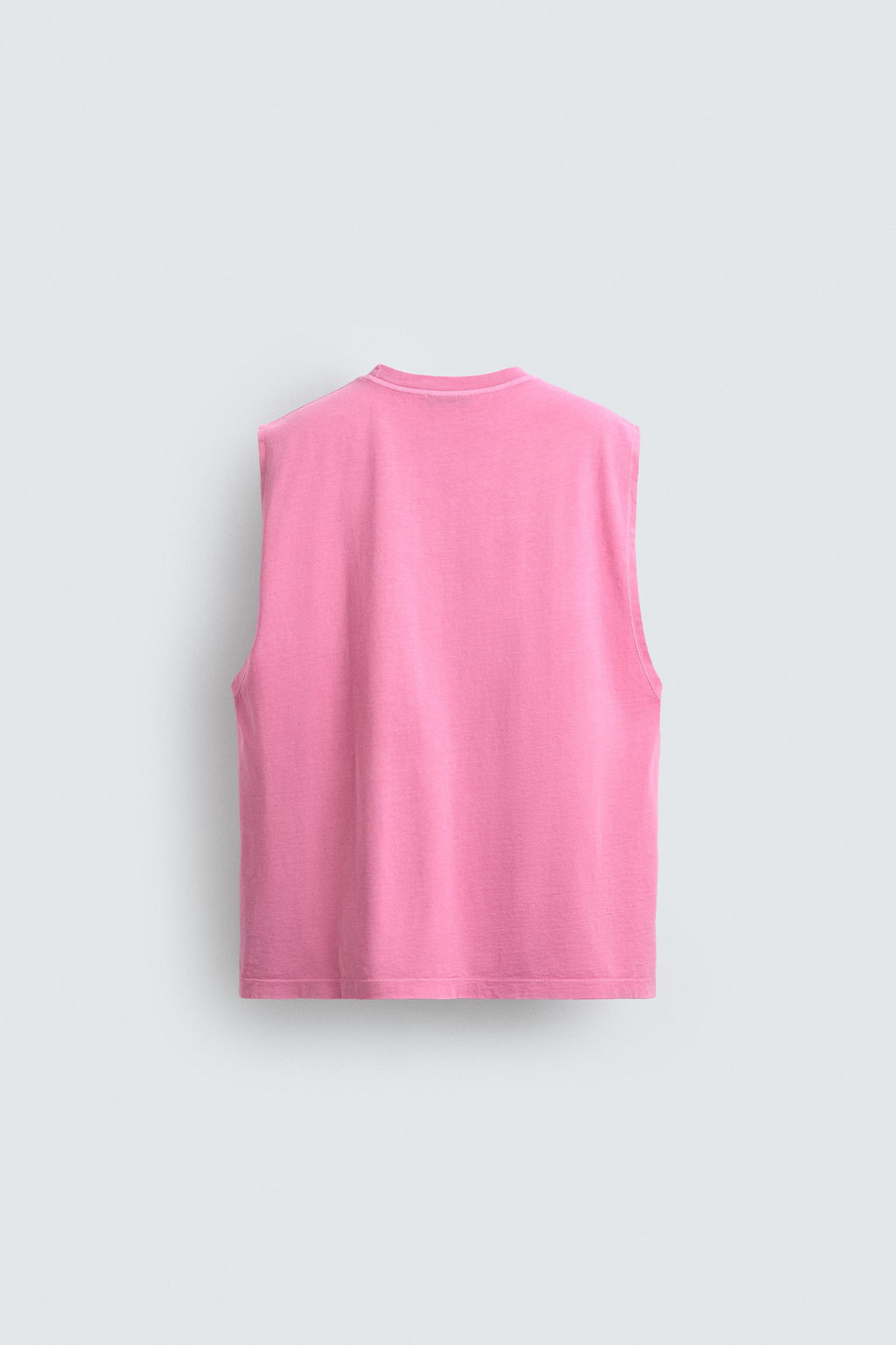 CAMISETA TANK LAVADA / Rosa fl?or