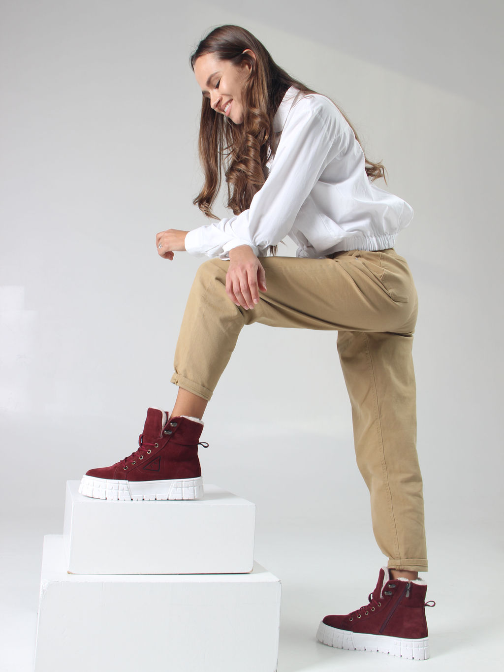 Ботинки 216.212131w. бордо замша/Шерсть