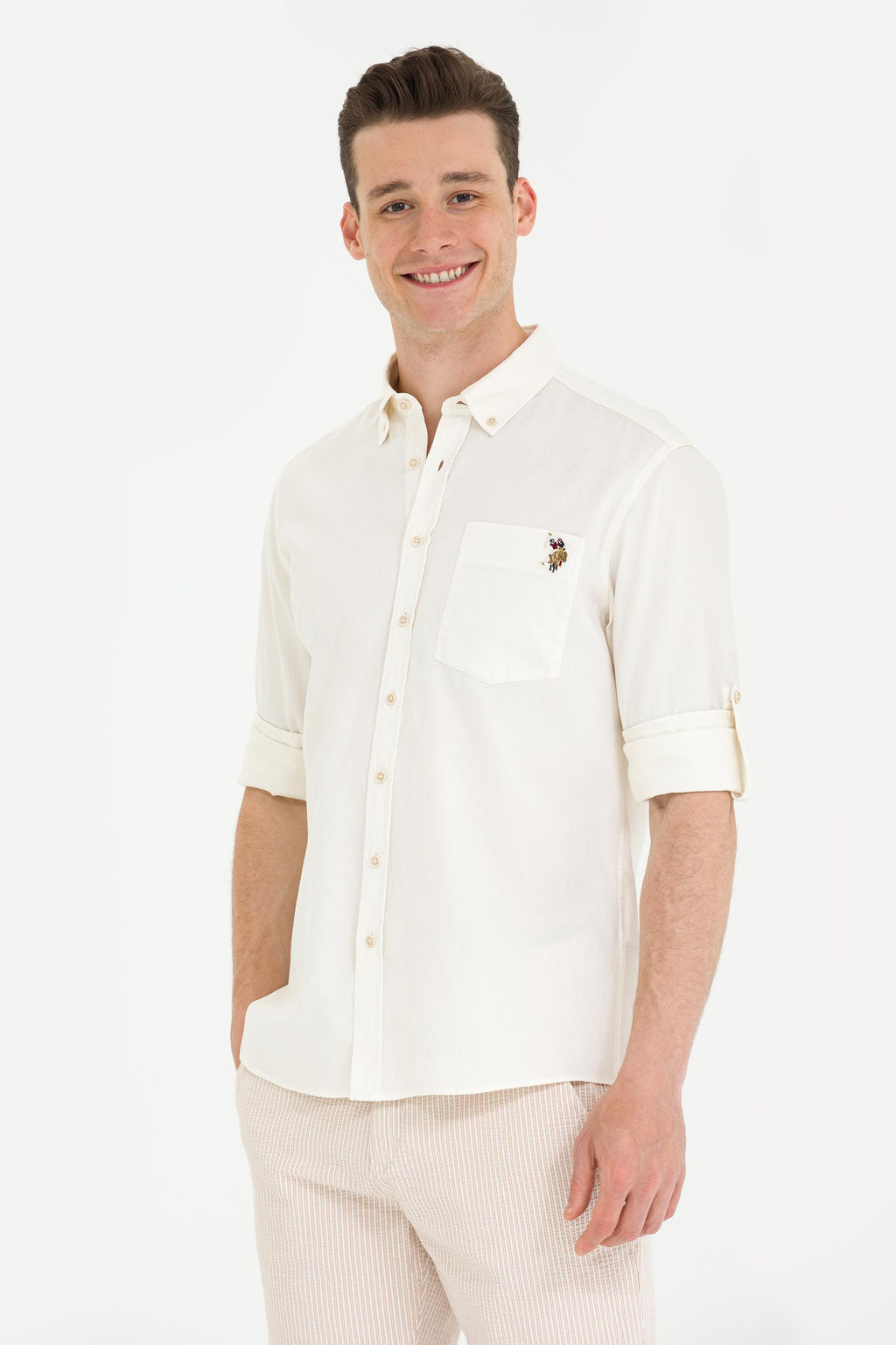 U. S. Polo Assn / Мужская рубашка с длинным рукавом Stone - U.s. polo assn фото 15