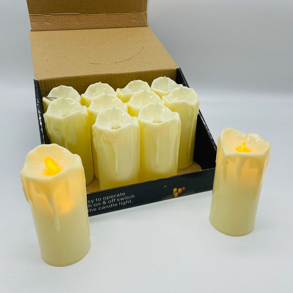 Новогодний декор Ночник - Свеча длинная желтая 12 см (12 шт в уп) - Ип лебедев о.ю фото 3