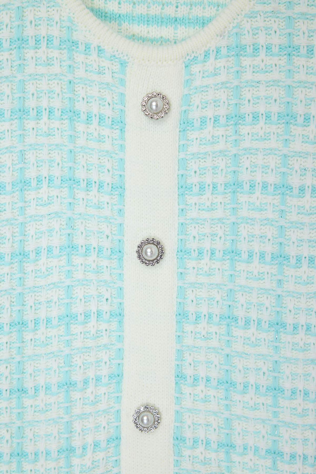 Mint K?sa / Mini Triko Tuvit Gorunumlu Simli Elbise TWOSS26EL00173