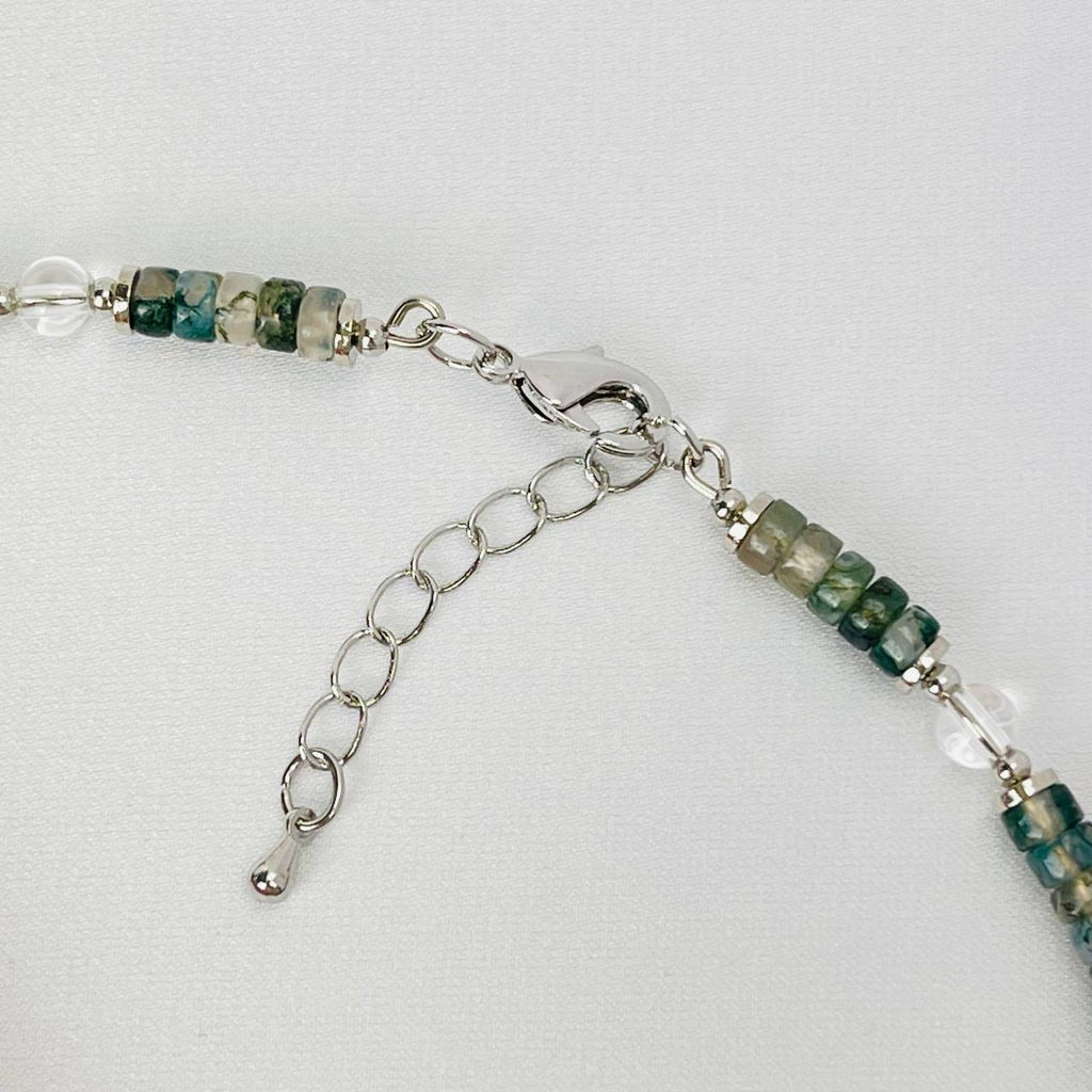 Колье из мохового Агата, Горного Хрусталя и Лодолита - Радуга самоцветов фото 4