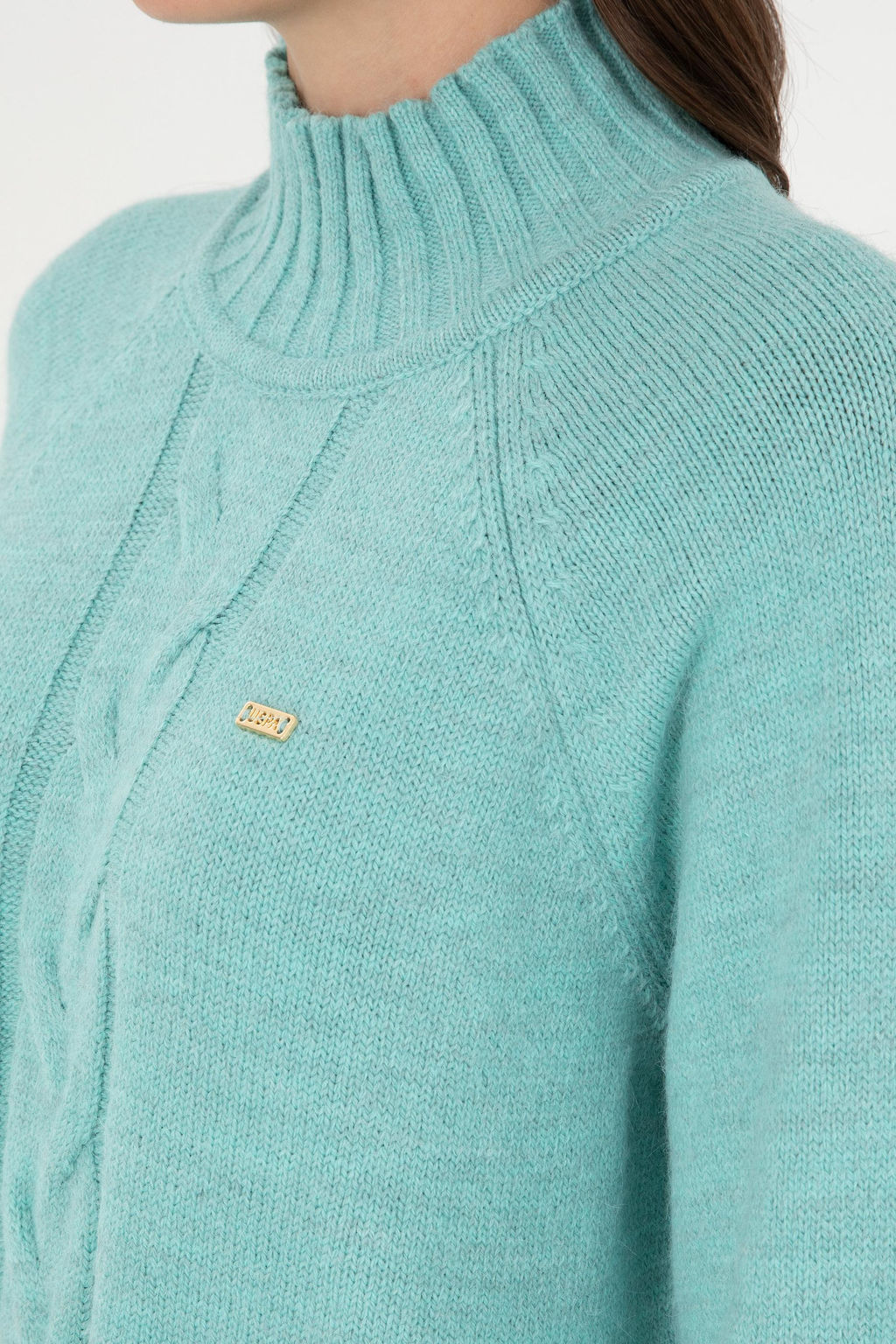 Женский свитер с водолазкой цвета морской волны Неожиданная скидка в корзине - U.s. polo assn фото 7