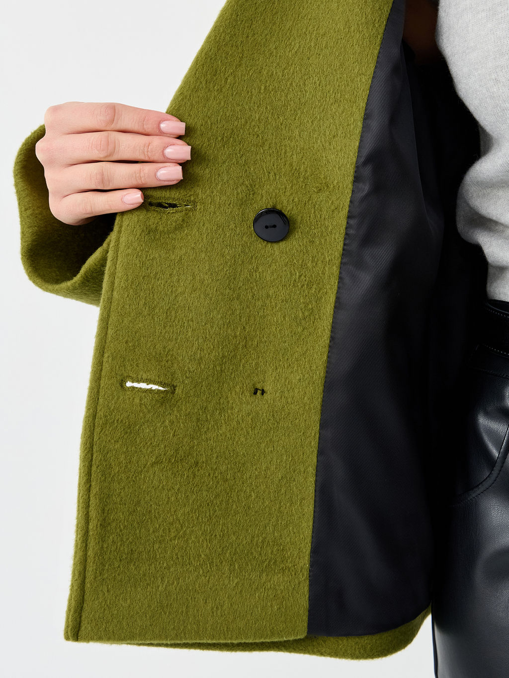 Пальто женское демисезонное 27332 (лайм ворсовый) - Kankan фото 4