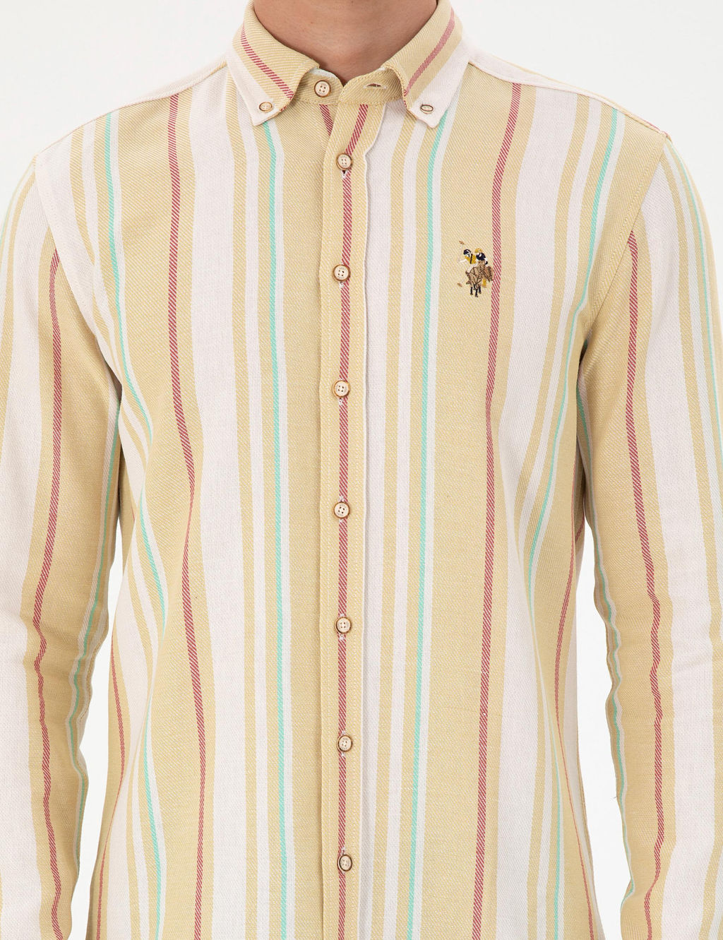 Мужская желтая рубашка с длинным рукавом - U.s. polo assn фото 6