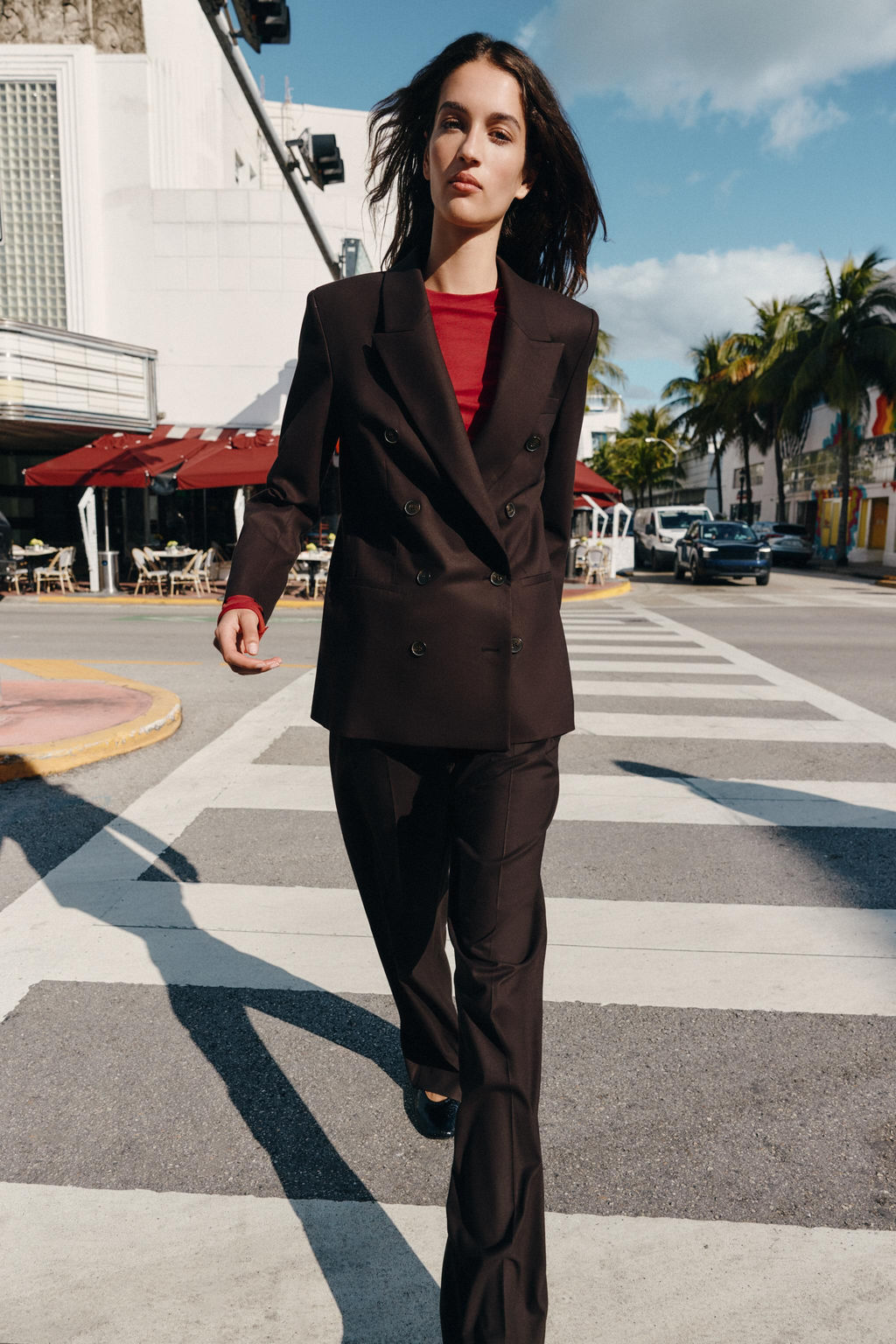 DOUBLE-BREASTED BLAZER WITH SHOULDER PADS - Zara фото 5