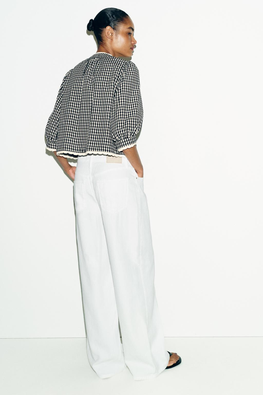 GINGHAM CHECK CROCHET JACKET - Zara фото 6