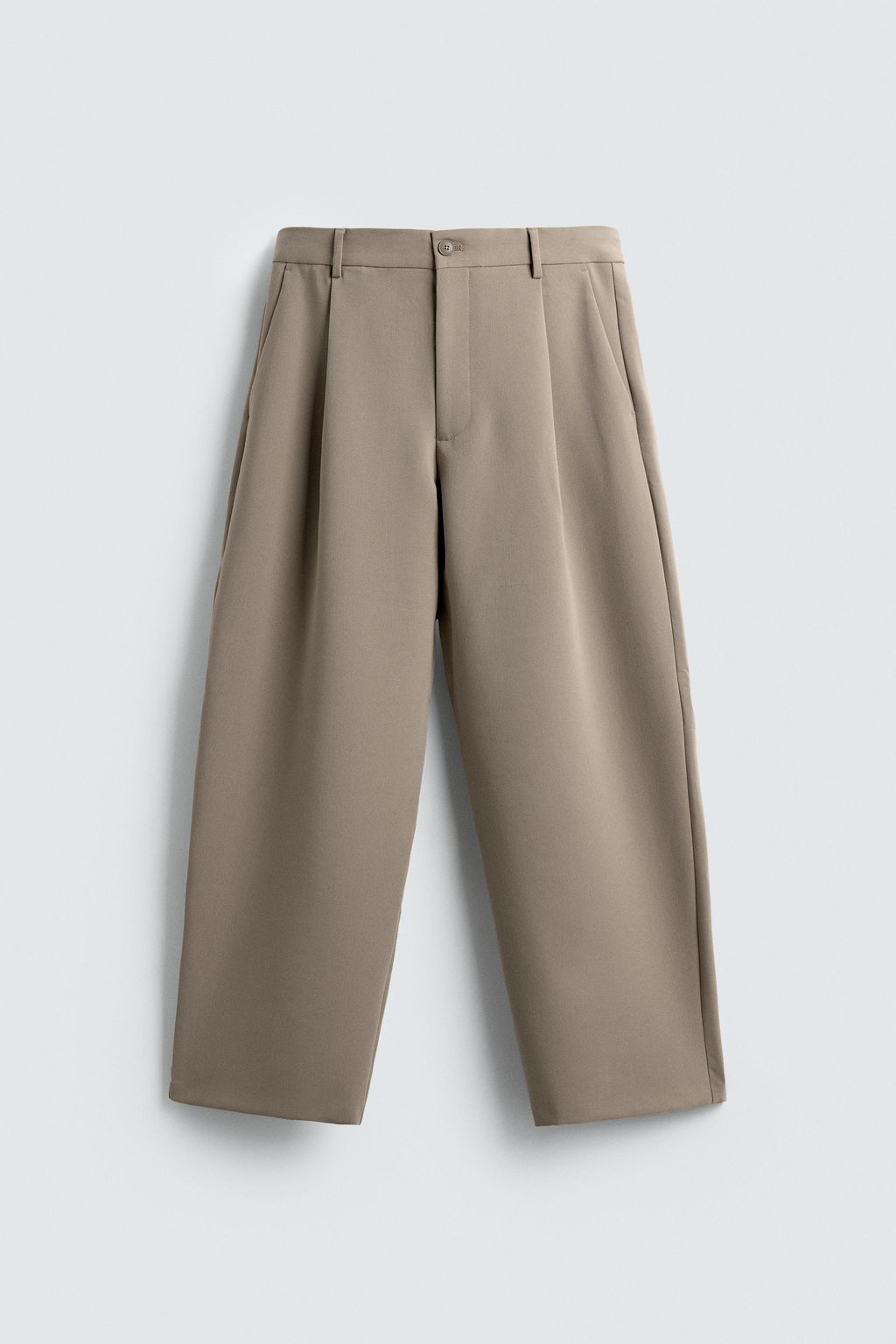 PANTAL?N RELAXED FIT PLIEGUES / Tostado claro - Zara фото 7