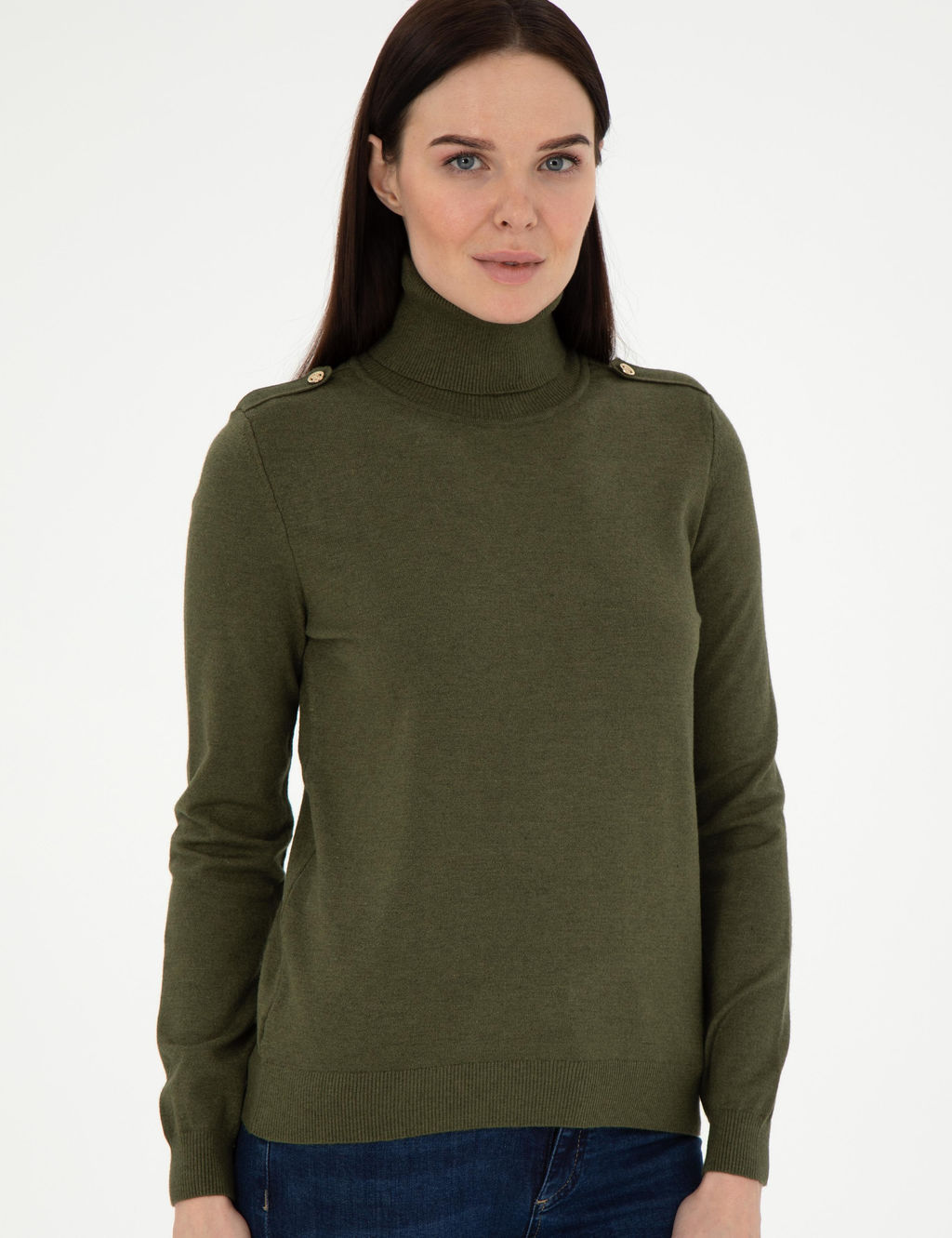 Kahverengi Slim Fit Basic Kazak