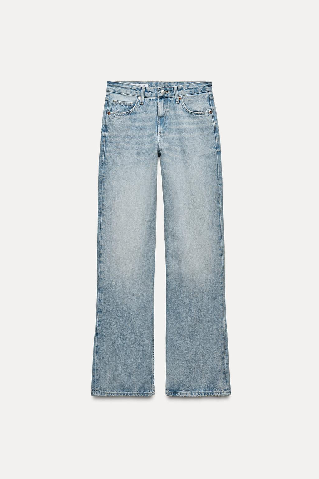 RIPPED MID-RISE WIDE-LEG TRF JEANS - Zara фото 7