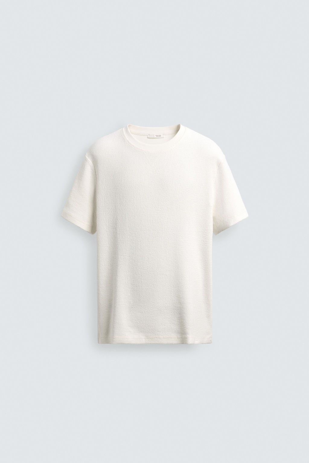 CAMISETA REGULAR FIT ESTRUCTURA / Blanco roto - Zara фото 7