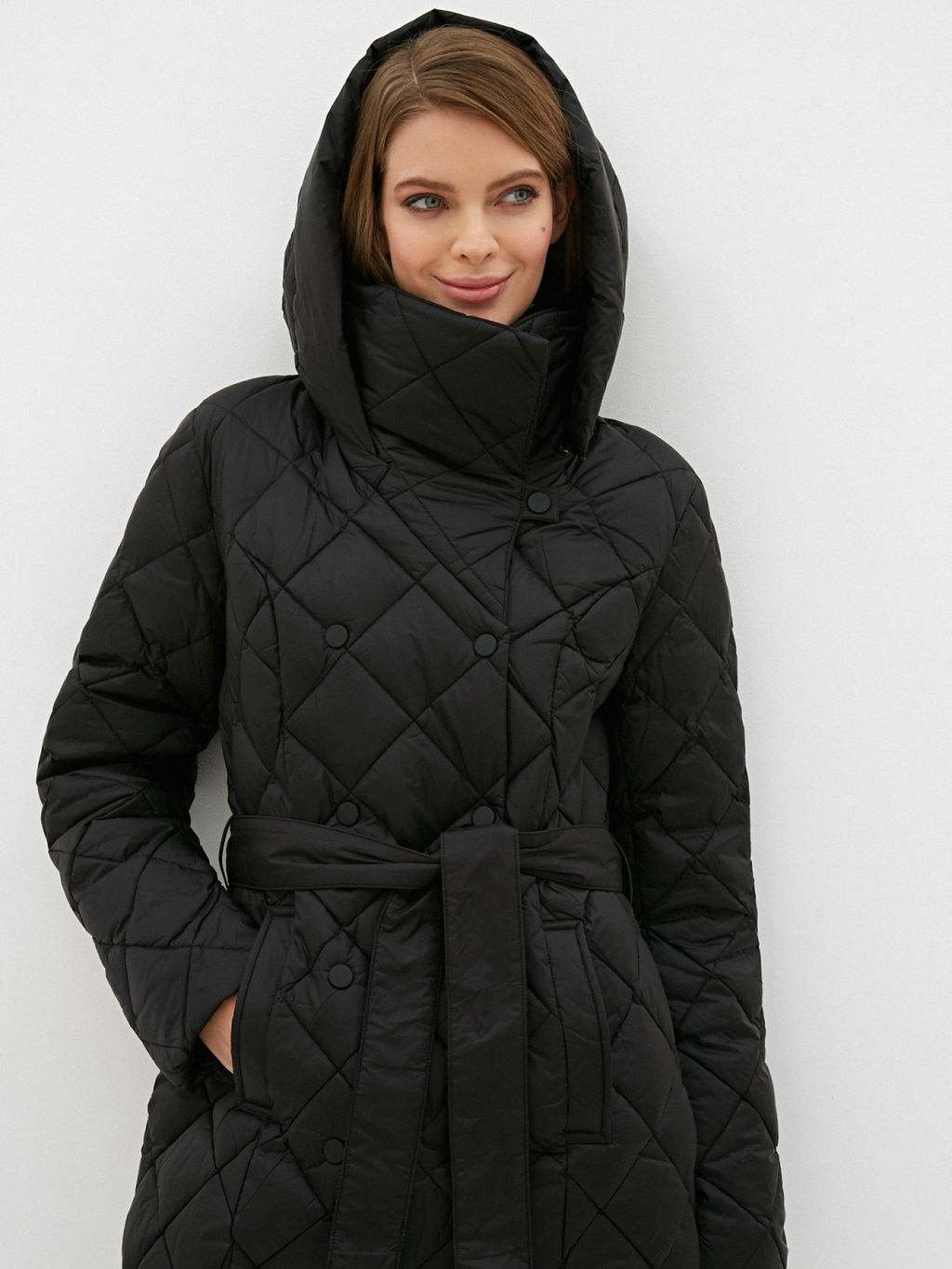 Conso/WDMF 200521 - nero Полупальто пуховое женское  фото 5