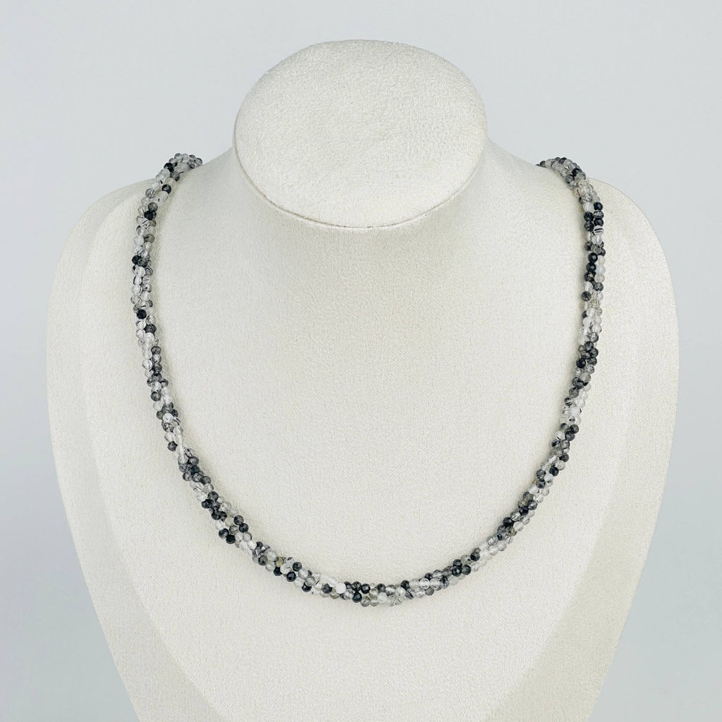 Колье тройное Кварц с включениями Турмалина черного - Радуга самоцветов фото 2