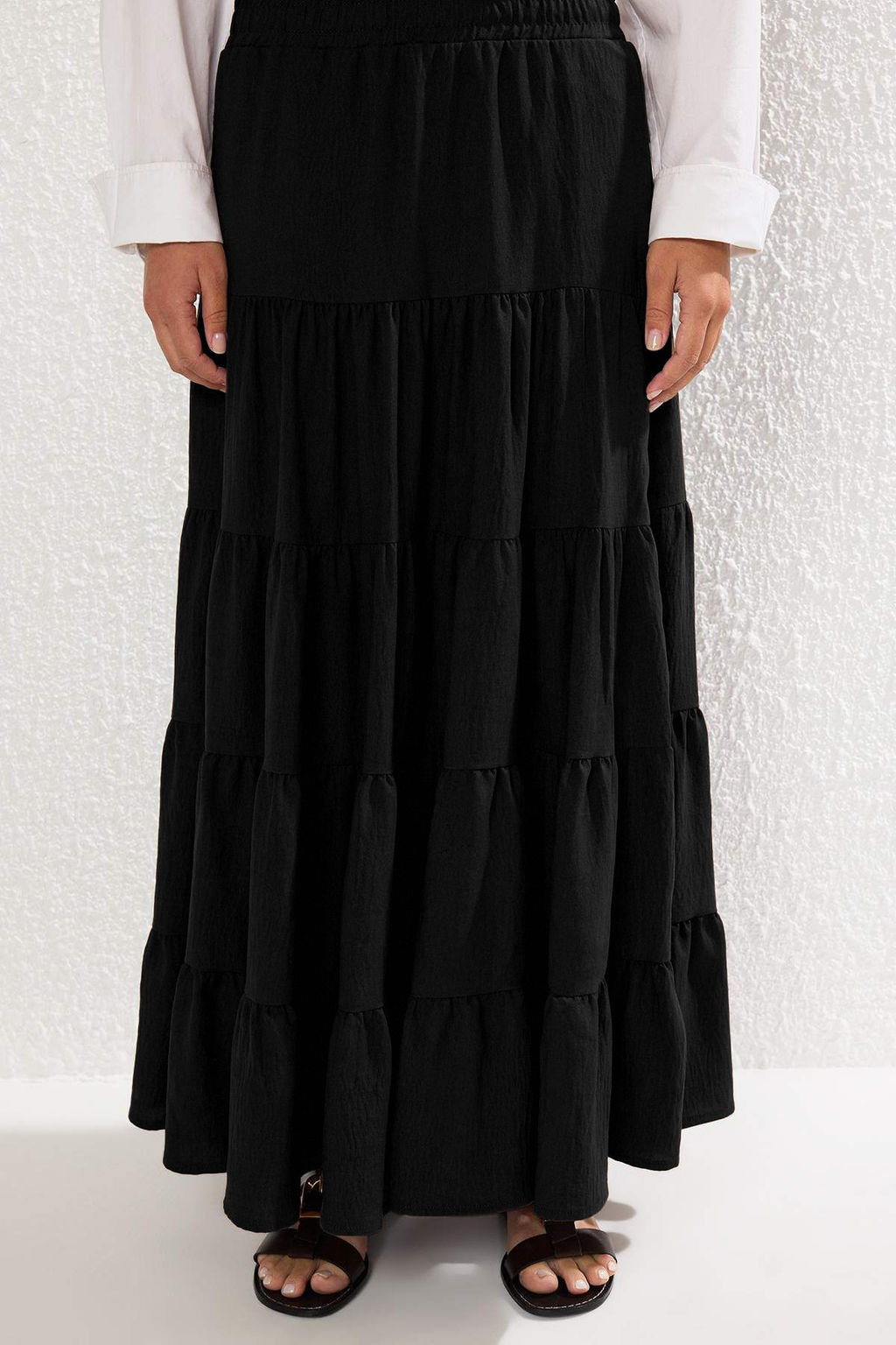 TRENDYOLMILLA Beyaz Pamuklu Dokulu Kumas Maxi Boy Dokuma Etek TWOSS25ET00029 фото 3