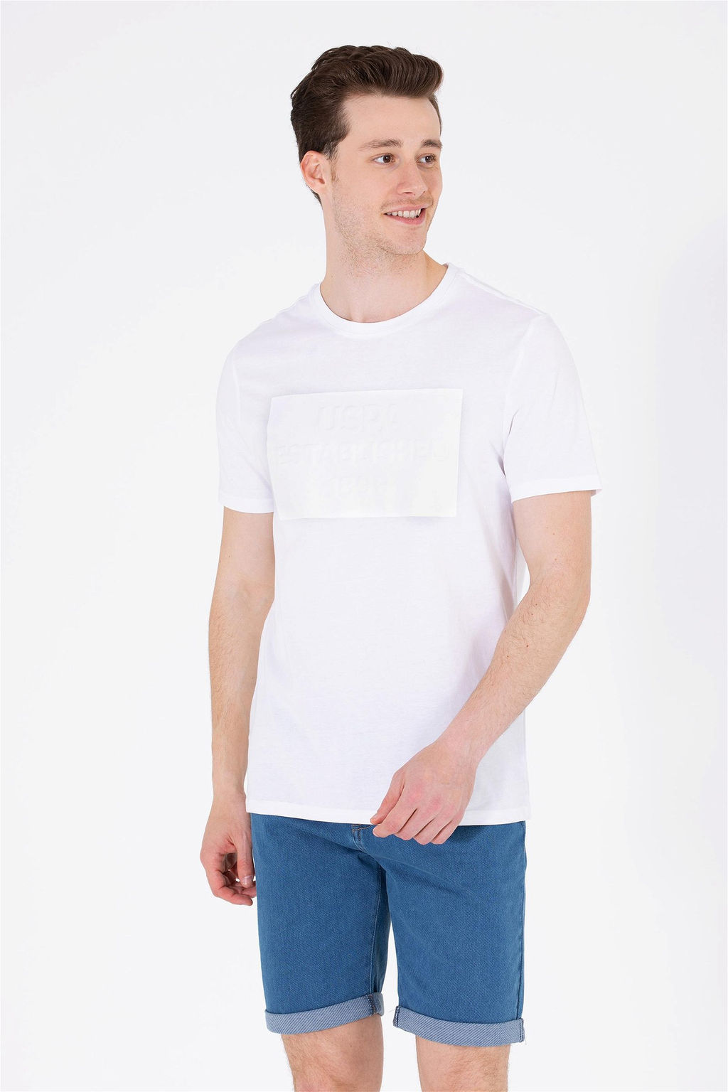 U. S. Polo Assn Мужская белая футболка с круглым вырезом - U.s. polo assn фото 9