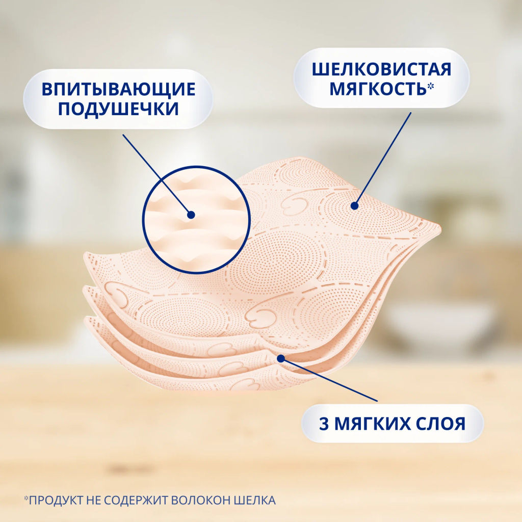 ЗЕВА т/бумага 3-сл. ДЕЛЮКС (8рул.) Персик