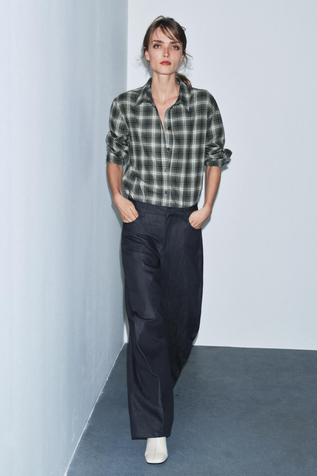 OVERSIZE CHECK SHIRT ZW COLLECTION - Zara фото 5