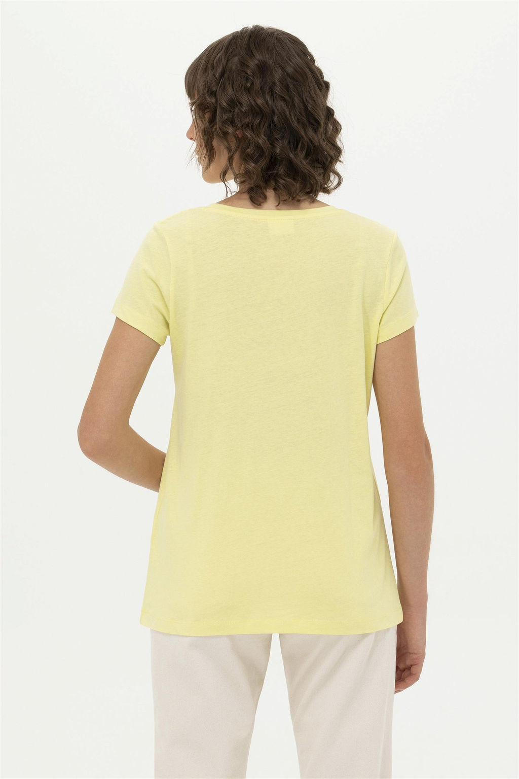 Женская светло-желтая базовая футболка - U.s. polo assn фото 12