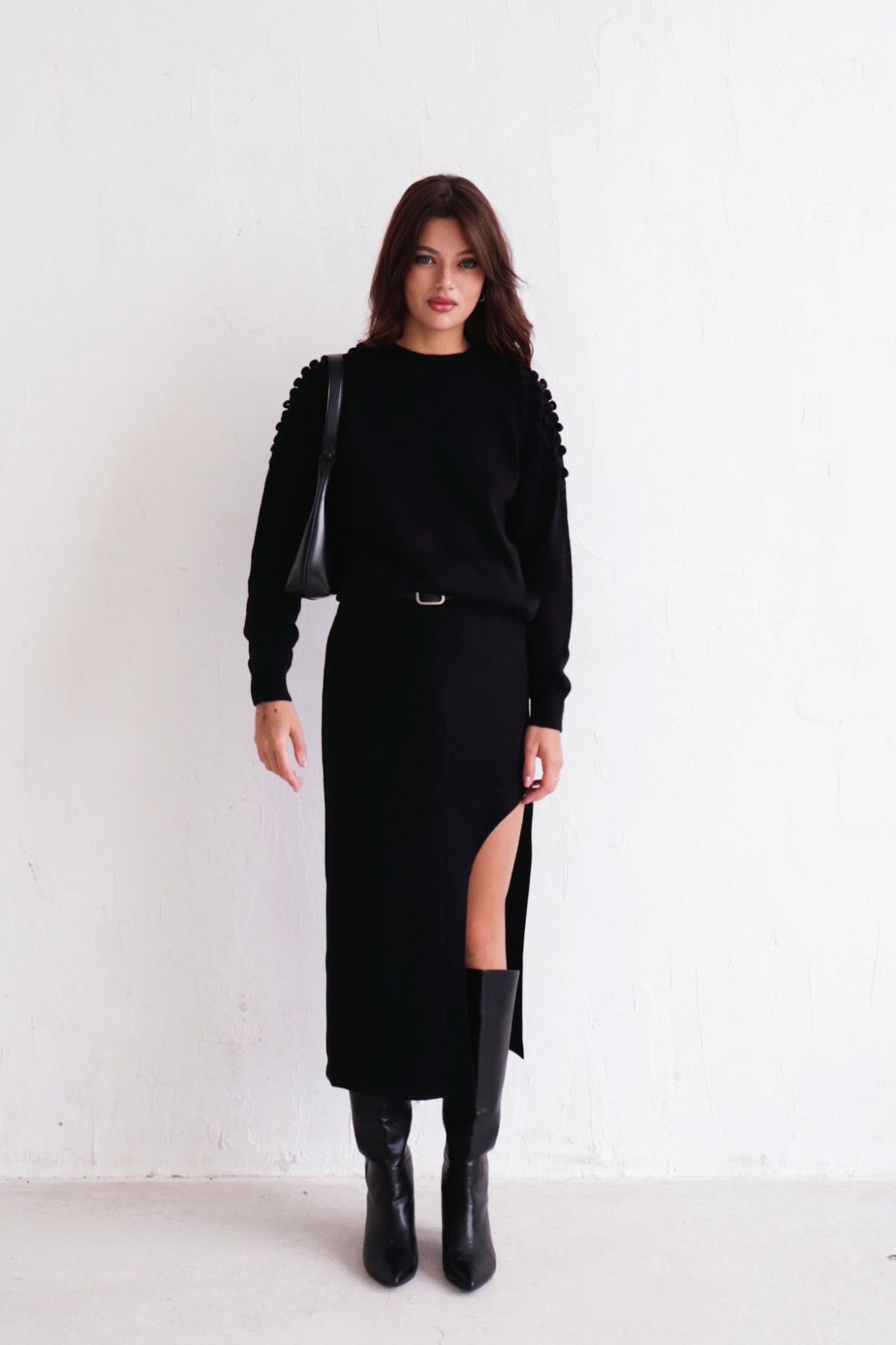 Martichelli Юбка с вырезом чёрная  фото 11